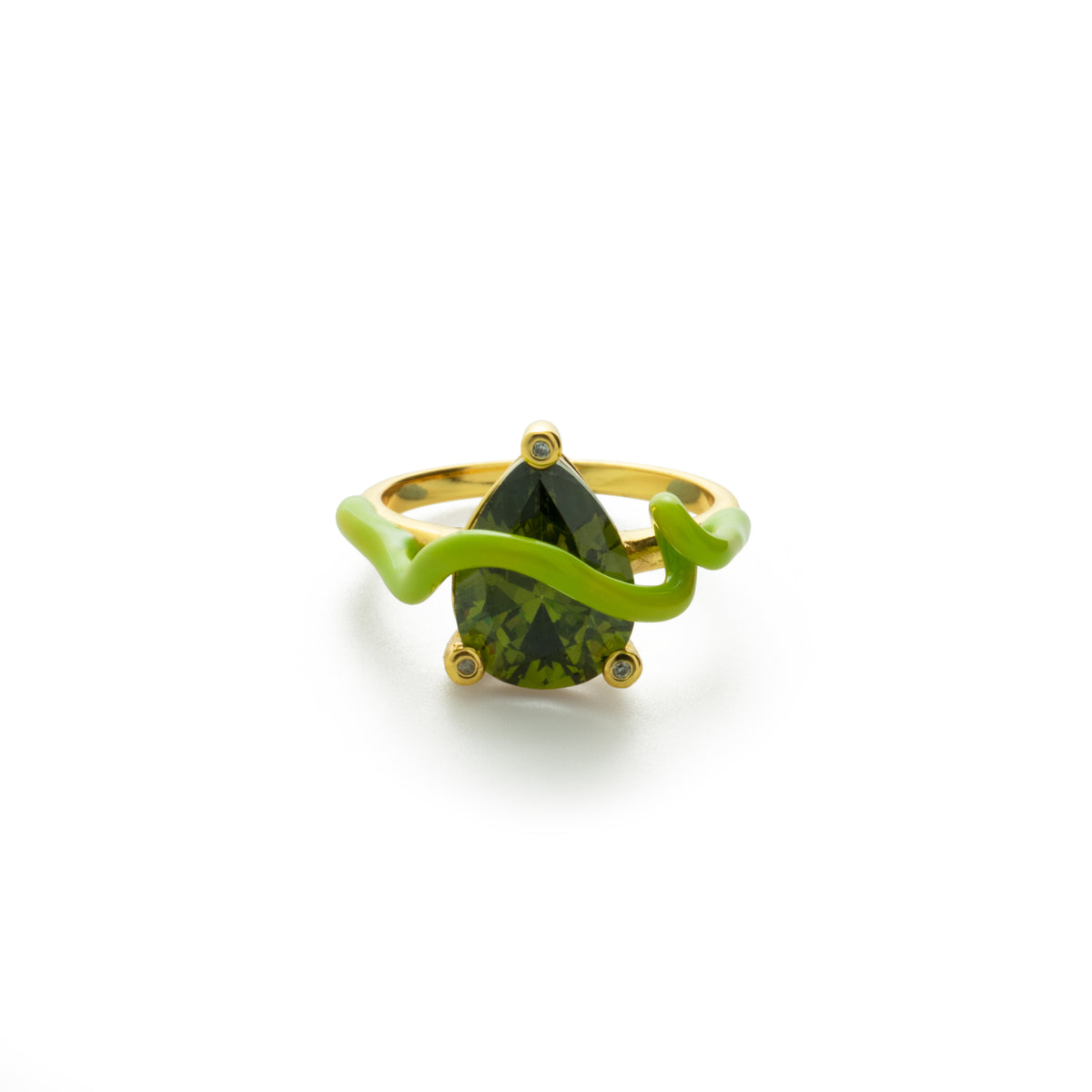 BAGUE TRACÉS CITRON VERT