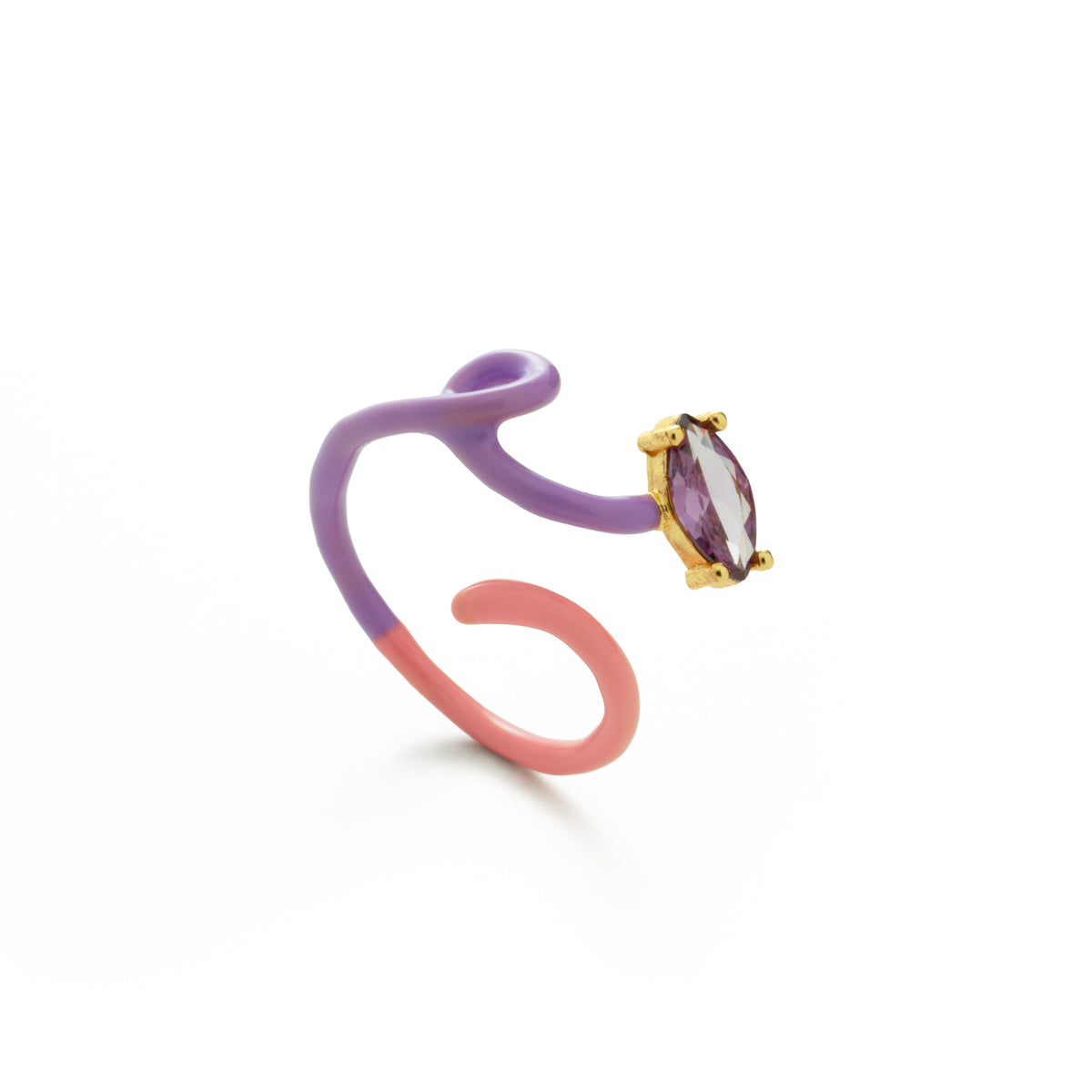 BAGUE TRACÉS ROSE LILAS