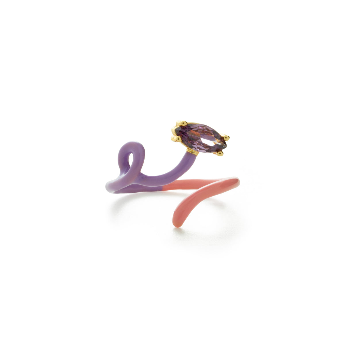 BAGUE TRACÉS ROSE LILAS