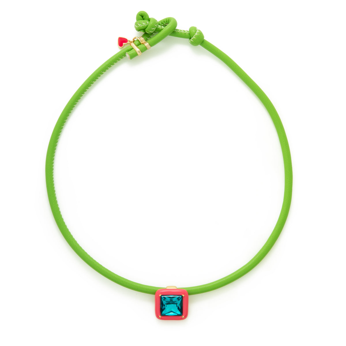 PENDENTIF COLORS CARRÉ FUCSIA CITRON VERT