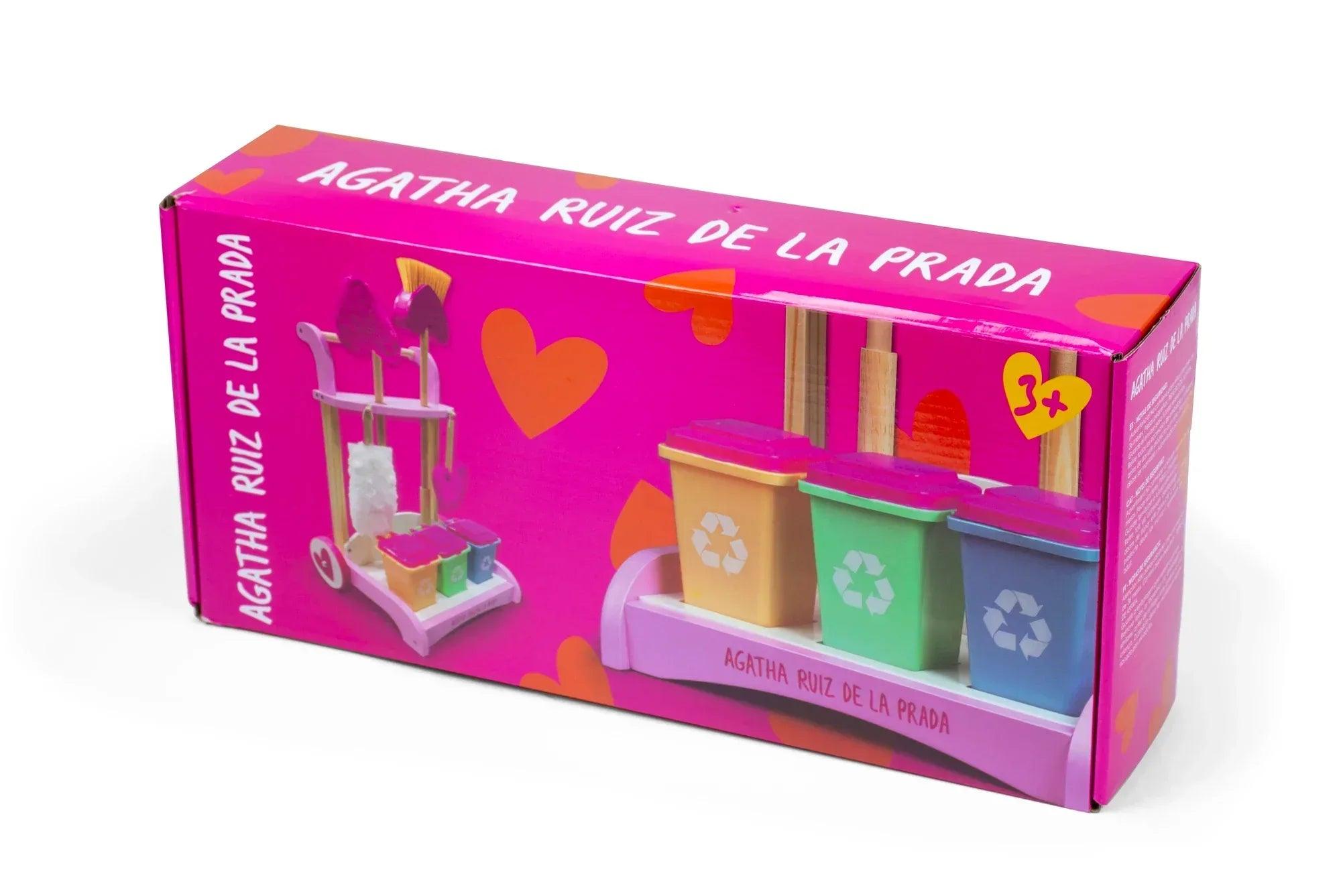 Caja del carrito de limpieza infantil Agatha Ruiz de la Prada con set de reciclaje