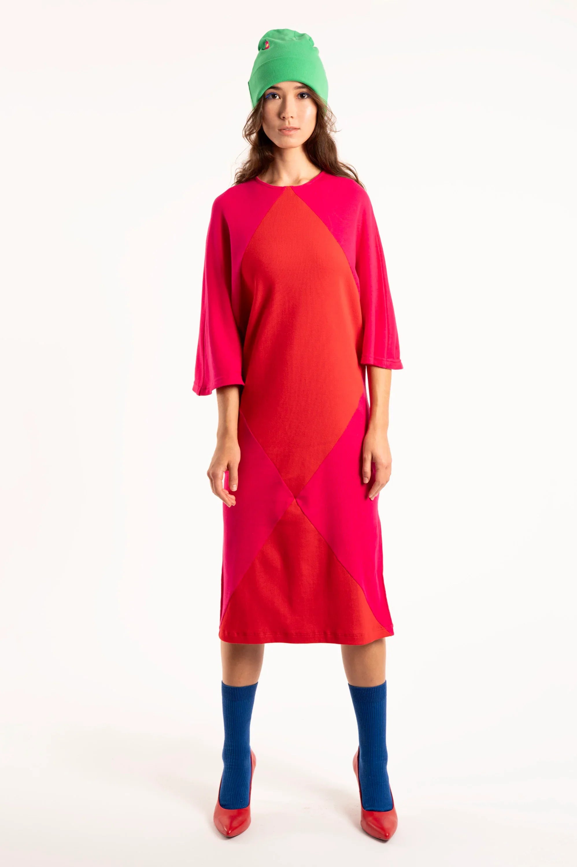 VESTIDO FUCSIA LARGO ROMBO - Agatha Ruiz de la Prada