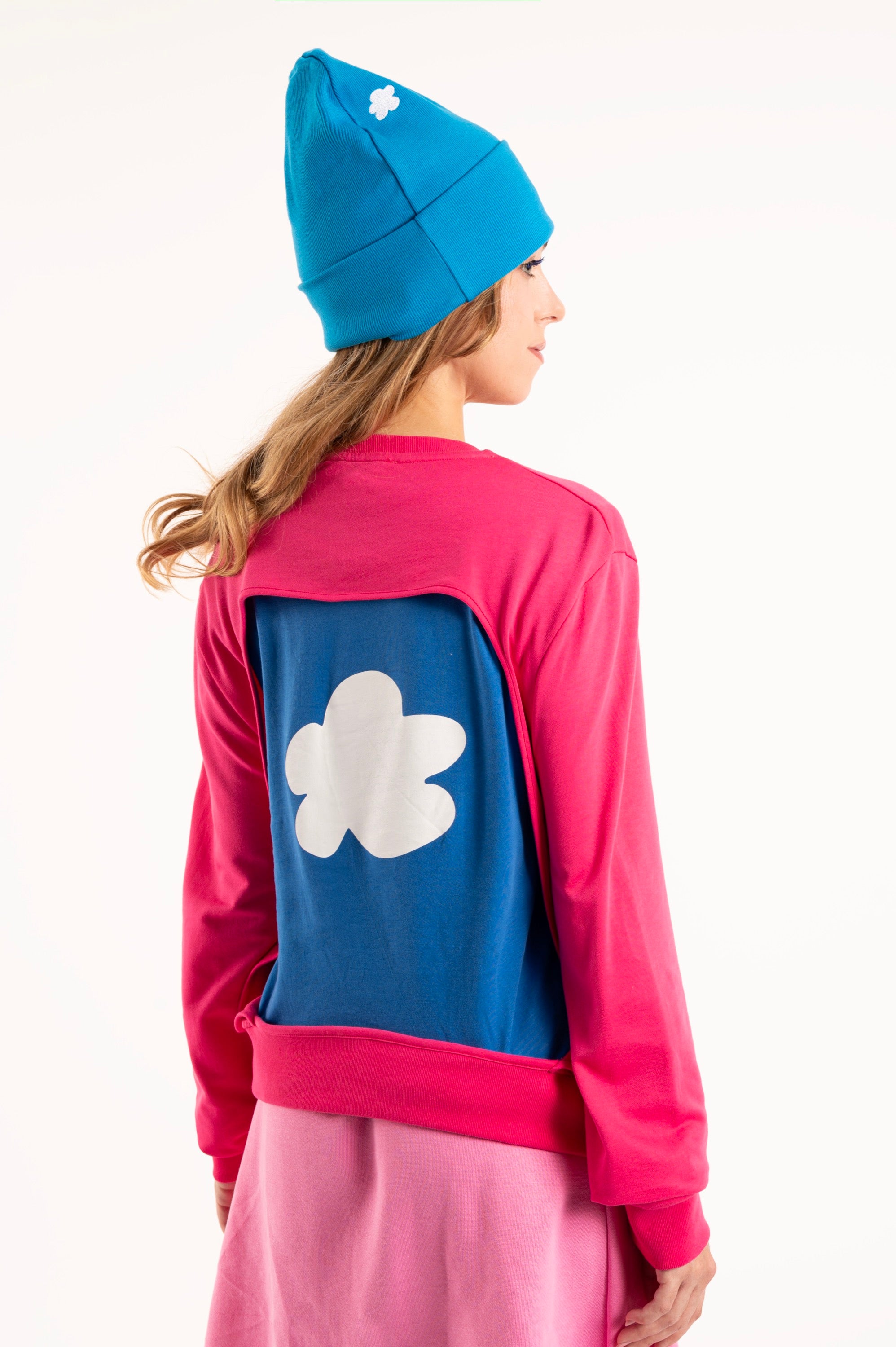 Sweat ARP fuchsia carré ouvert derrière