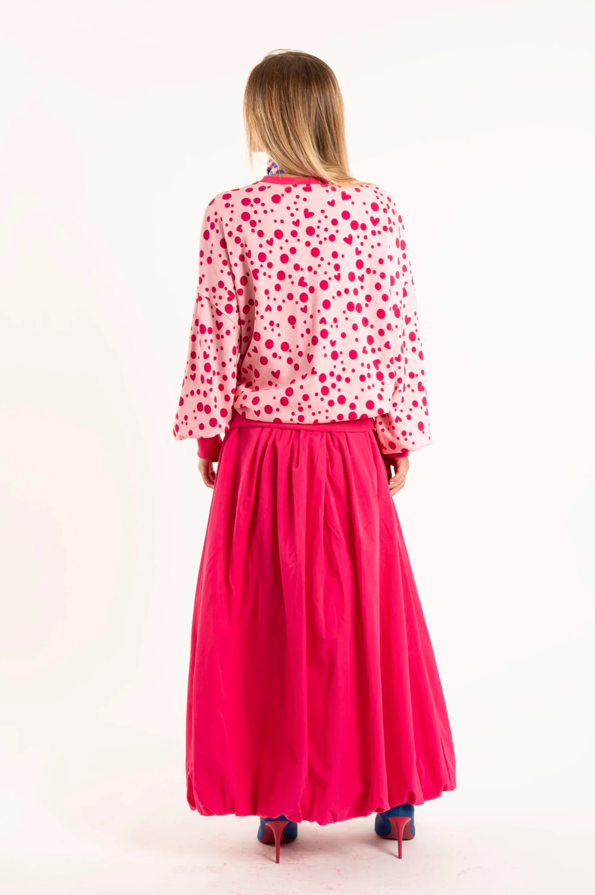 SUDADERA TOPOS CORAZONES ROSA - Agatha Ruiz de la Prada