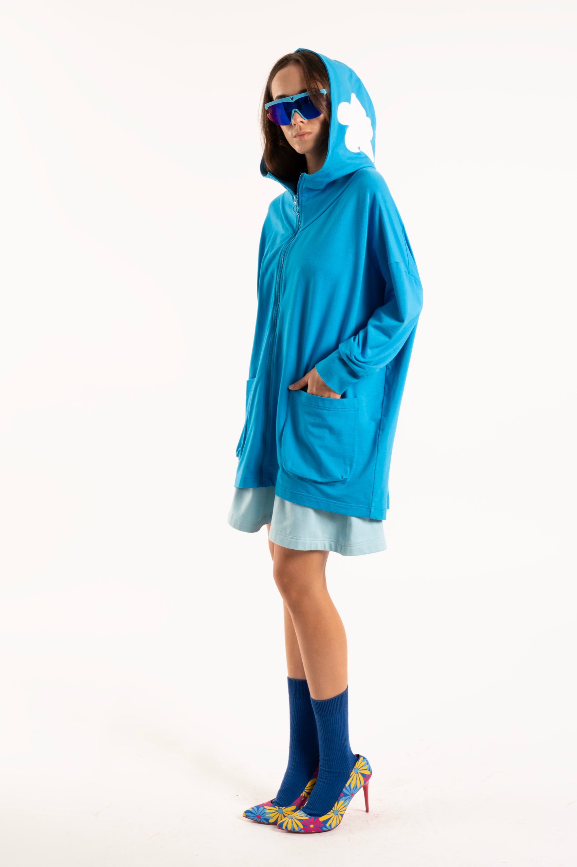 Felpa oversize azzurro nuvola
