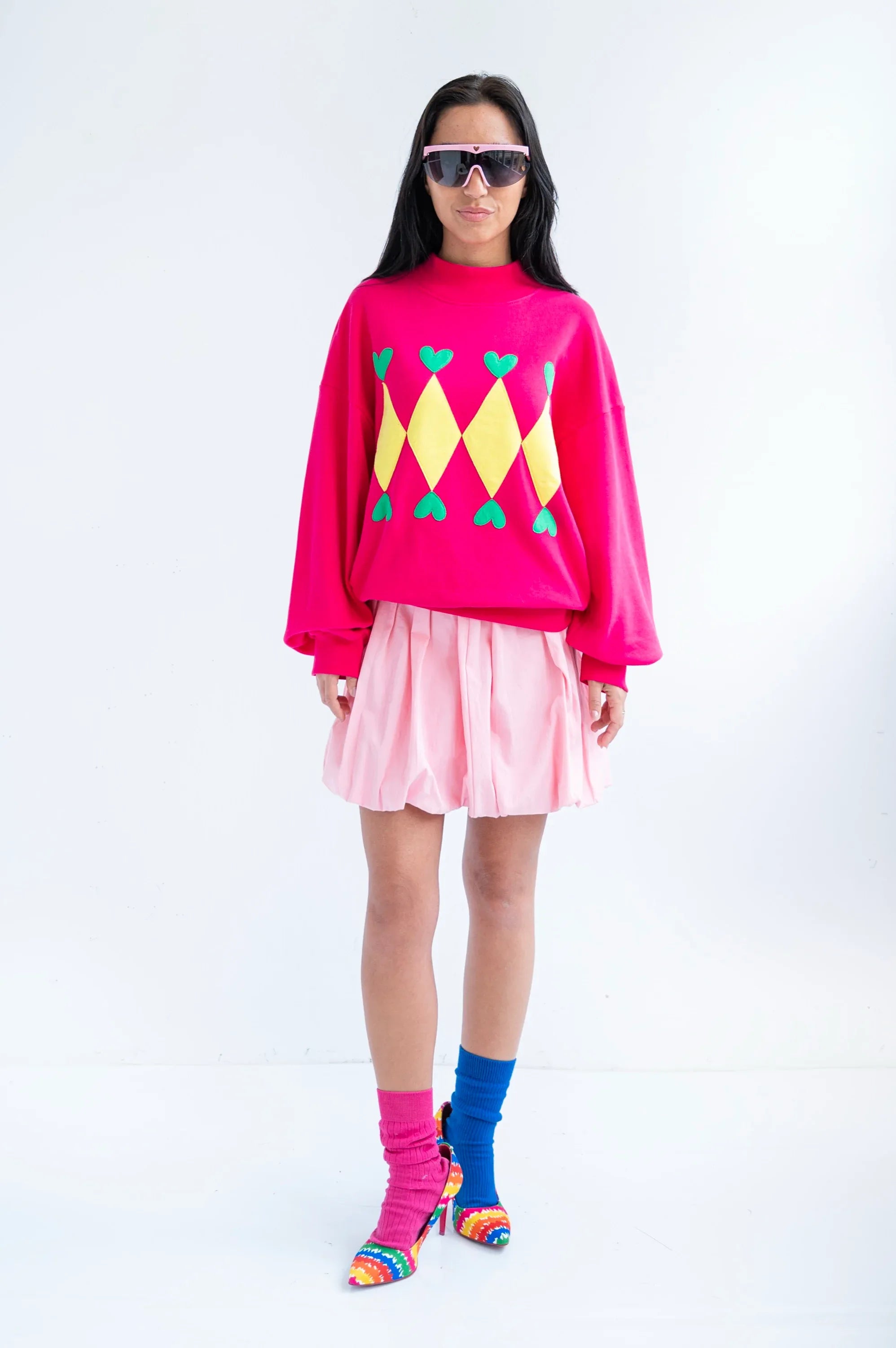 SUDADERA FUCSIA ROMBOS - Agatha Ruiz de la Prada