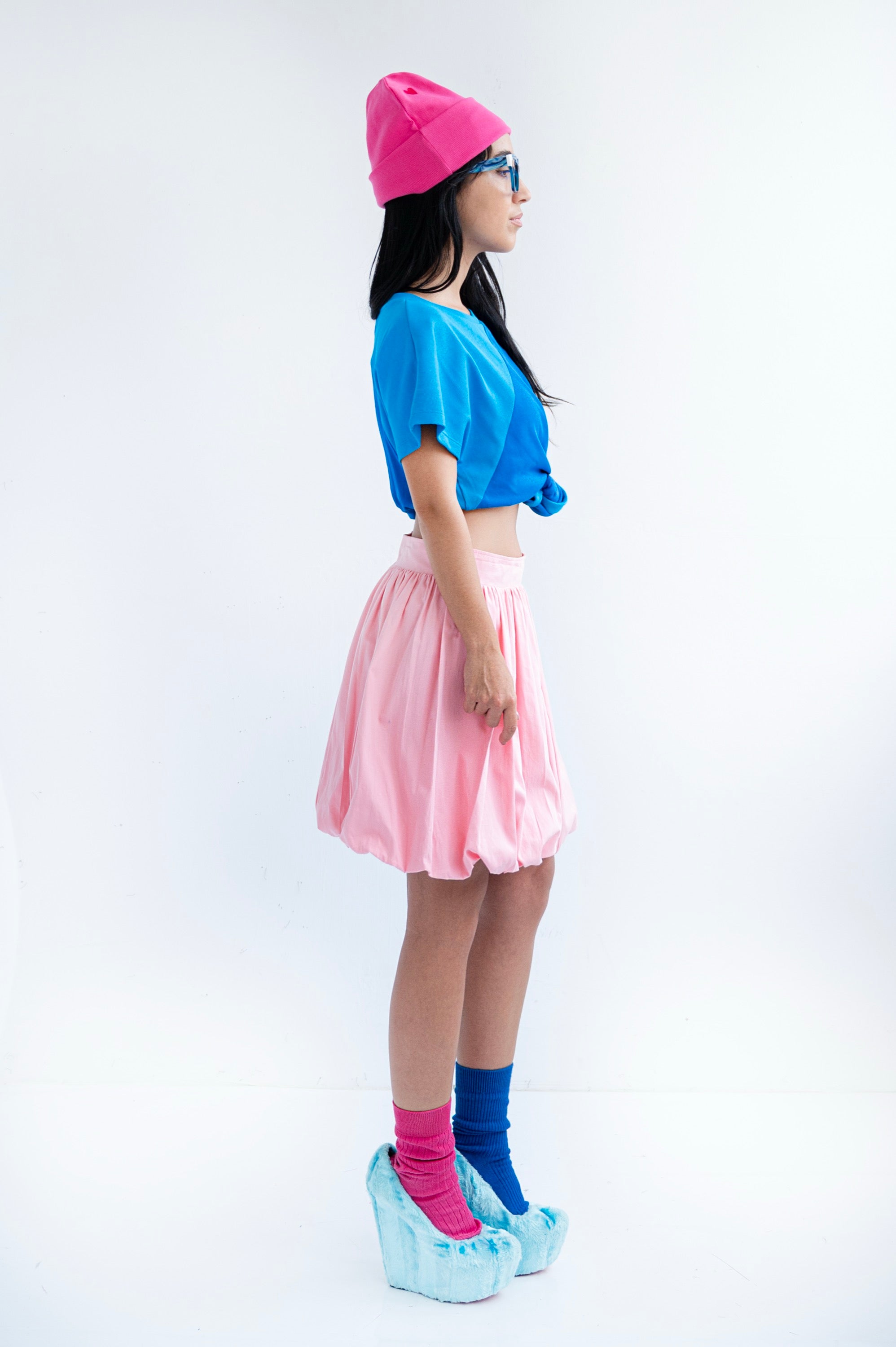 SHORT PINK BALLOON SKIRT