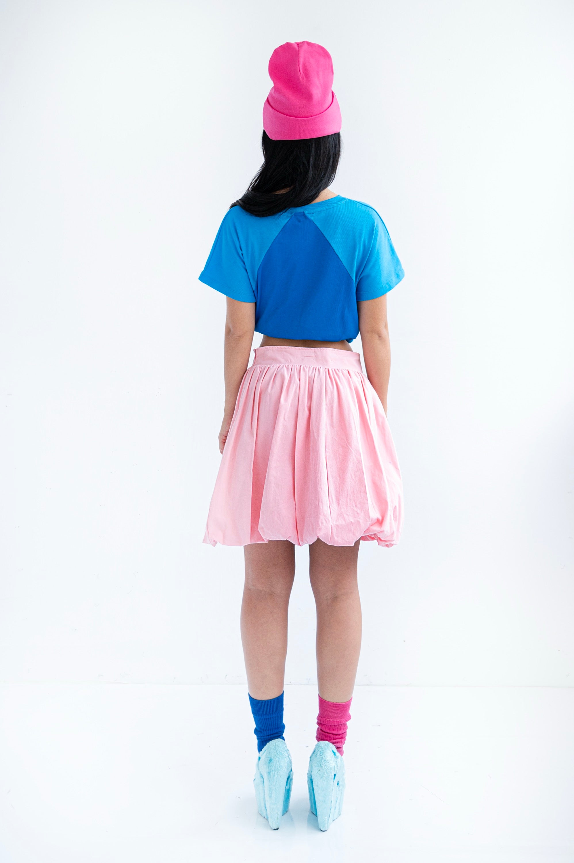 SHORT PINK BALLOON SKIRT