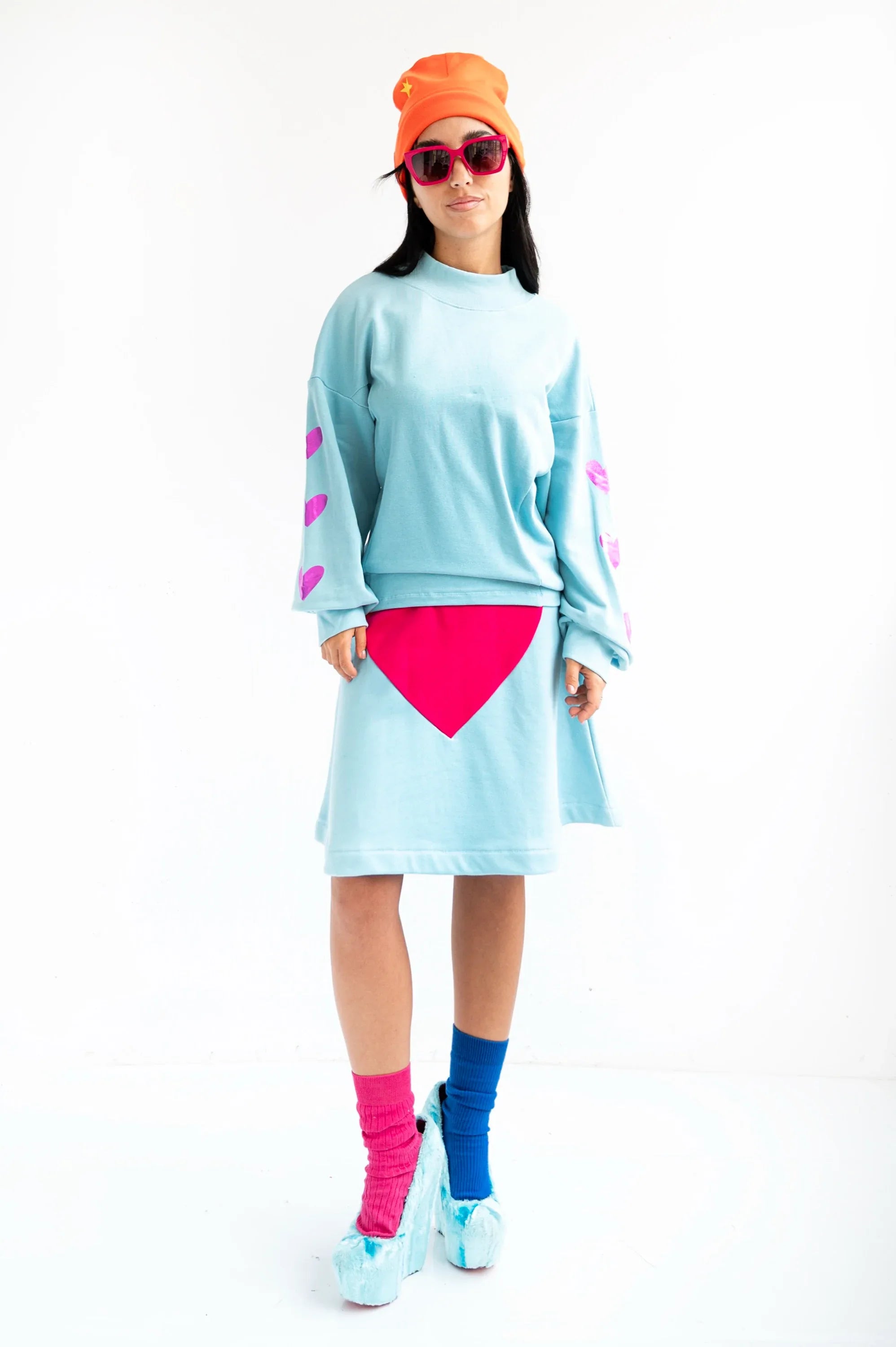 SUDADERA AZUL CORAZONES MANGAS - Agatha Ruiz de la Prada