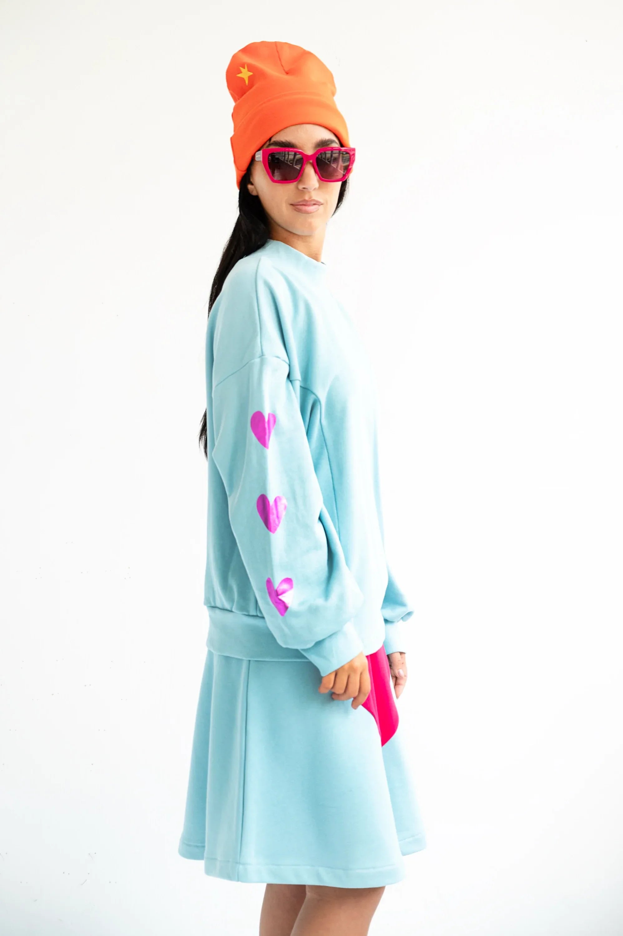 SUDADERA AZUL CORAZONES MANGAS - Agatha Ruiz de la Prada