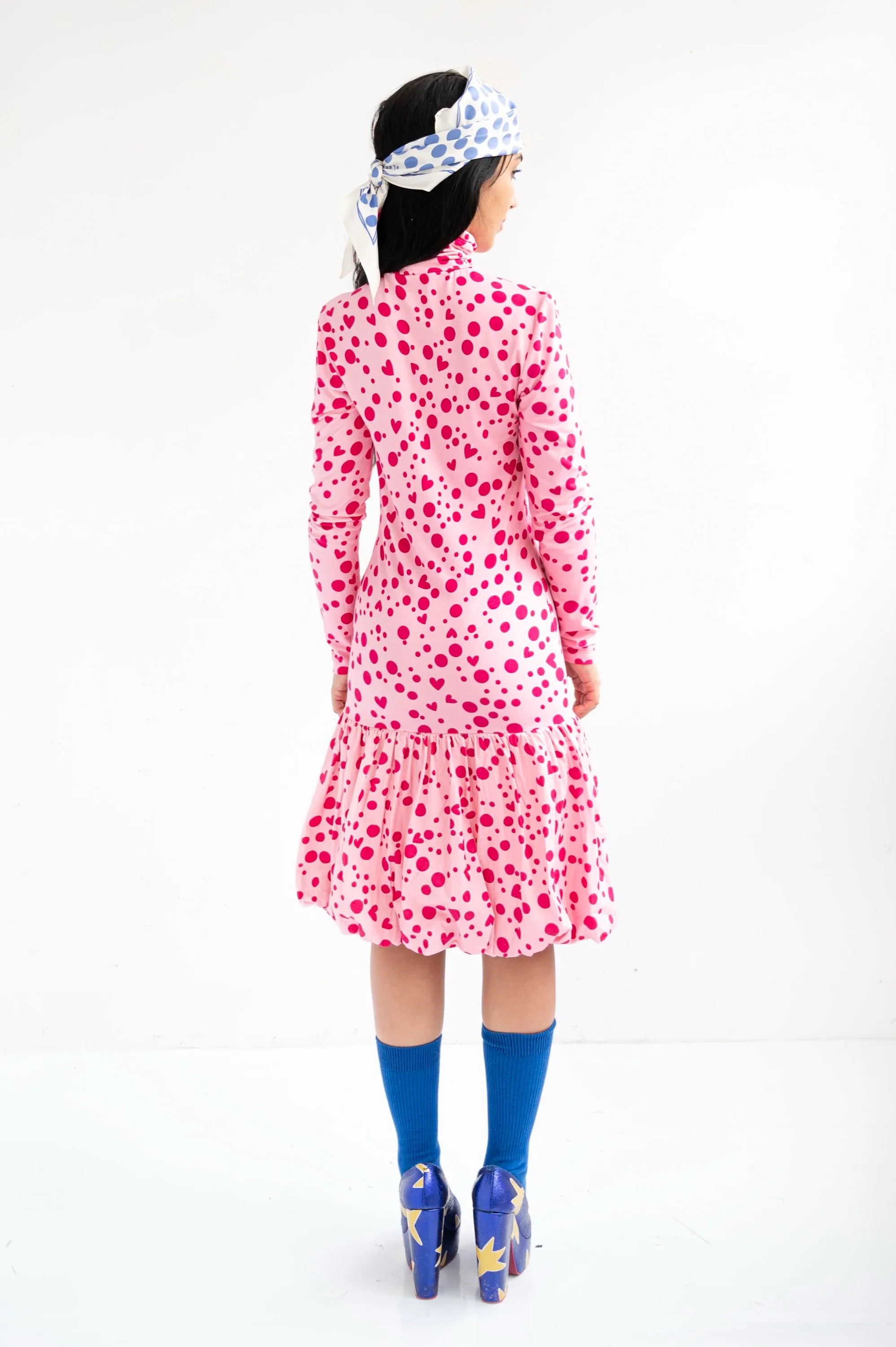 VESTIDO CORTO TOPOS CORAZONES ROSA - Agatha Ruiz de la Prada