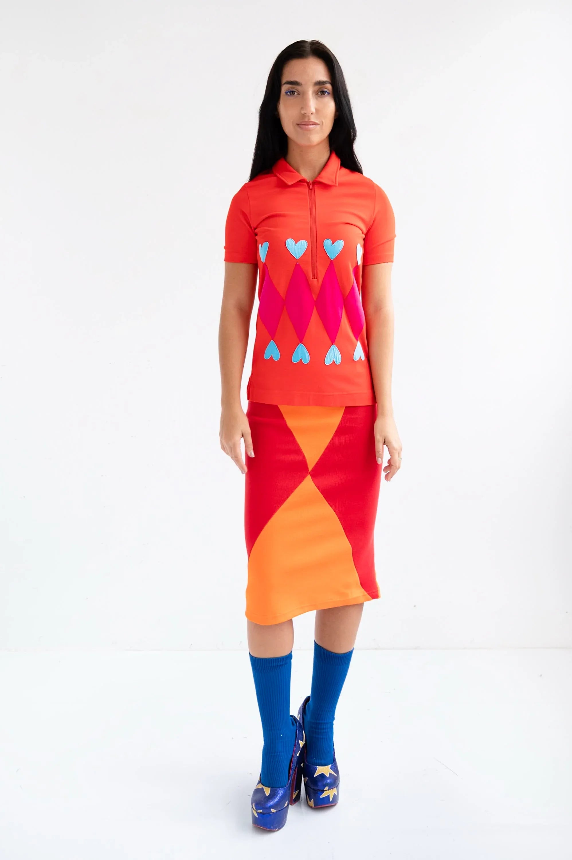 POLO NARANJA ROMBOS - Agatha Ruiz de la Prada