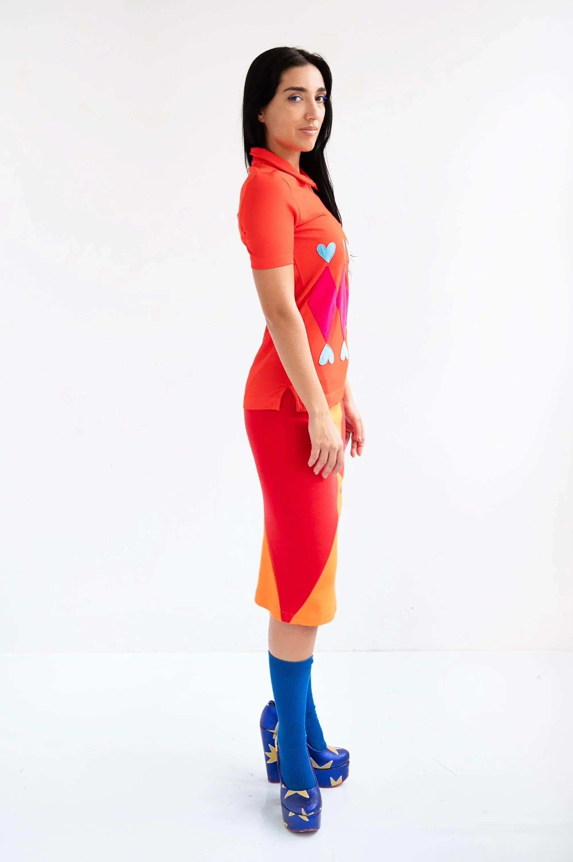 POLO NARANJA ROMBOS - Agatha Ruiz de la Prada