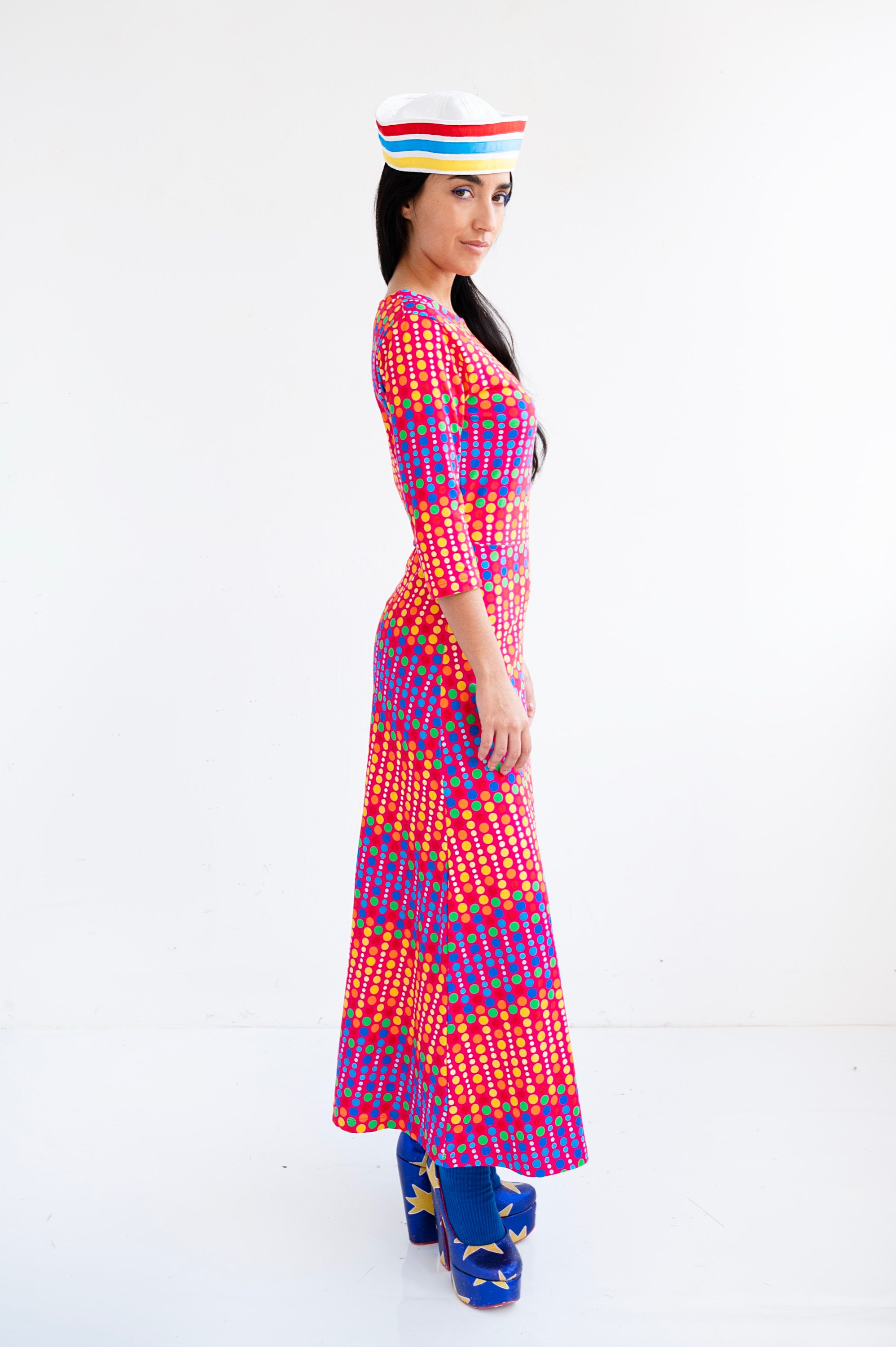 MULTICOLOR POLKA DOT DRESS