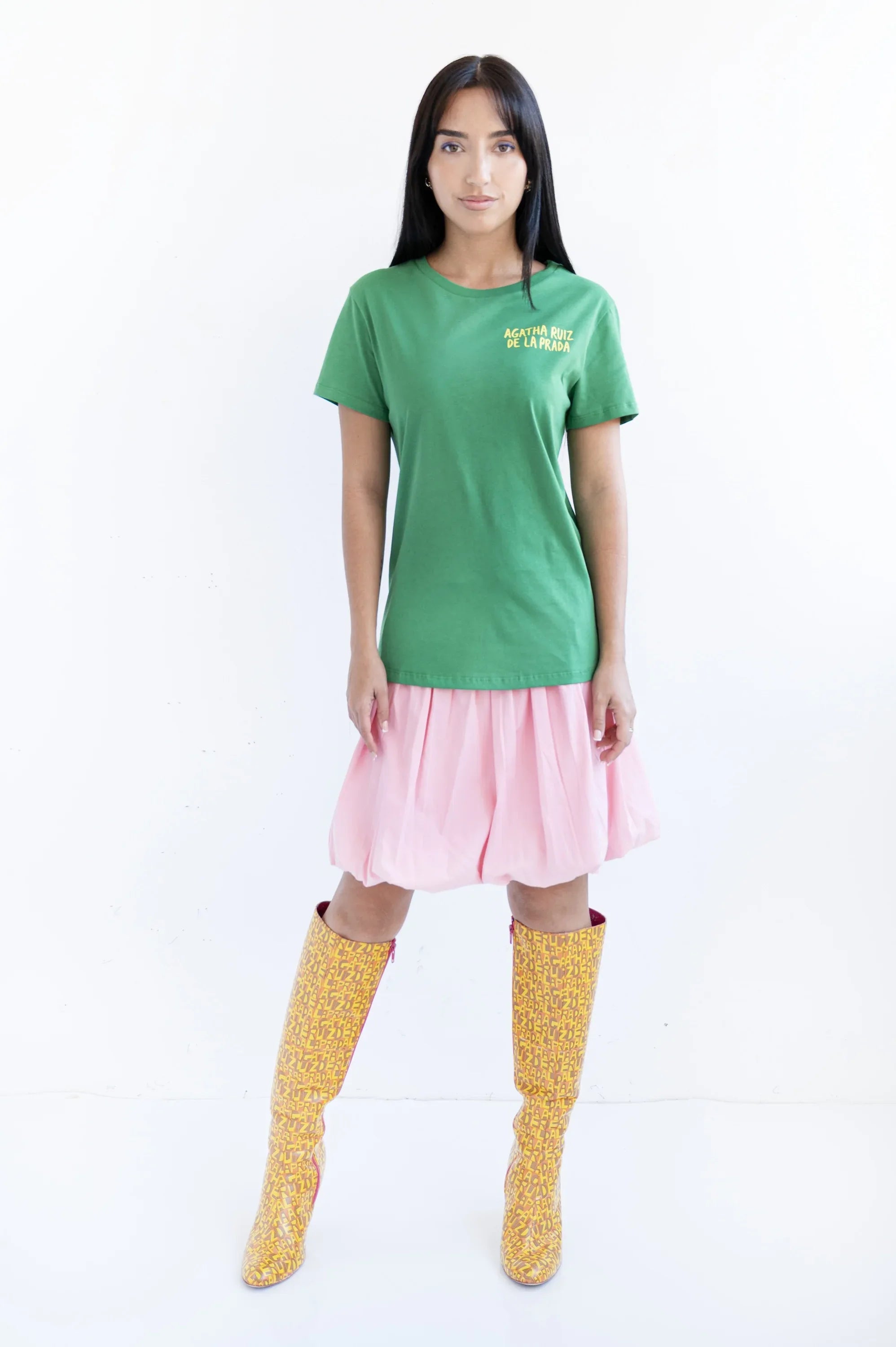CAMISETA VERDE BASICA FLOR - Agatha Ruiz de la Prada