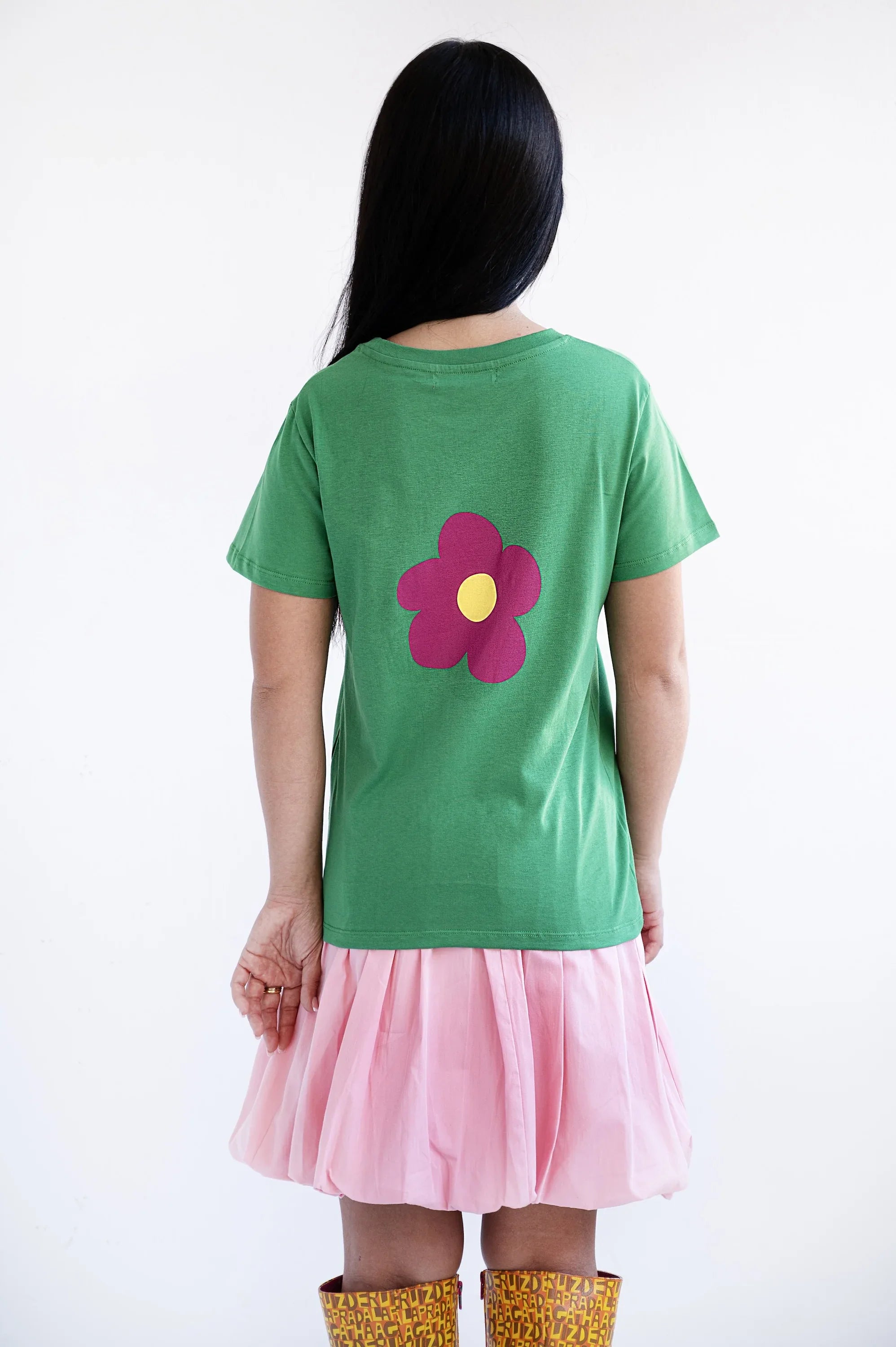 CAMISETA VERDE BASICA FLOR - Agatha Ruiz de la Prada