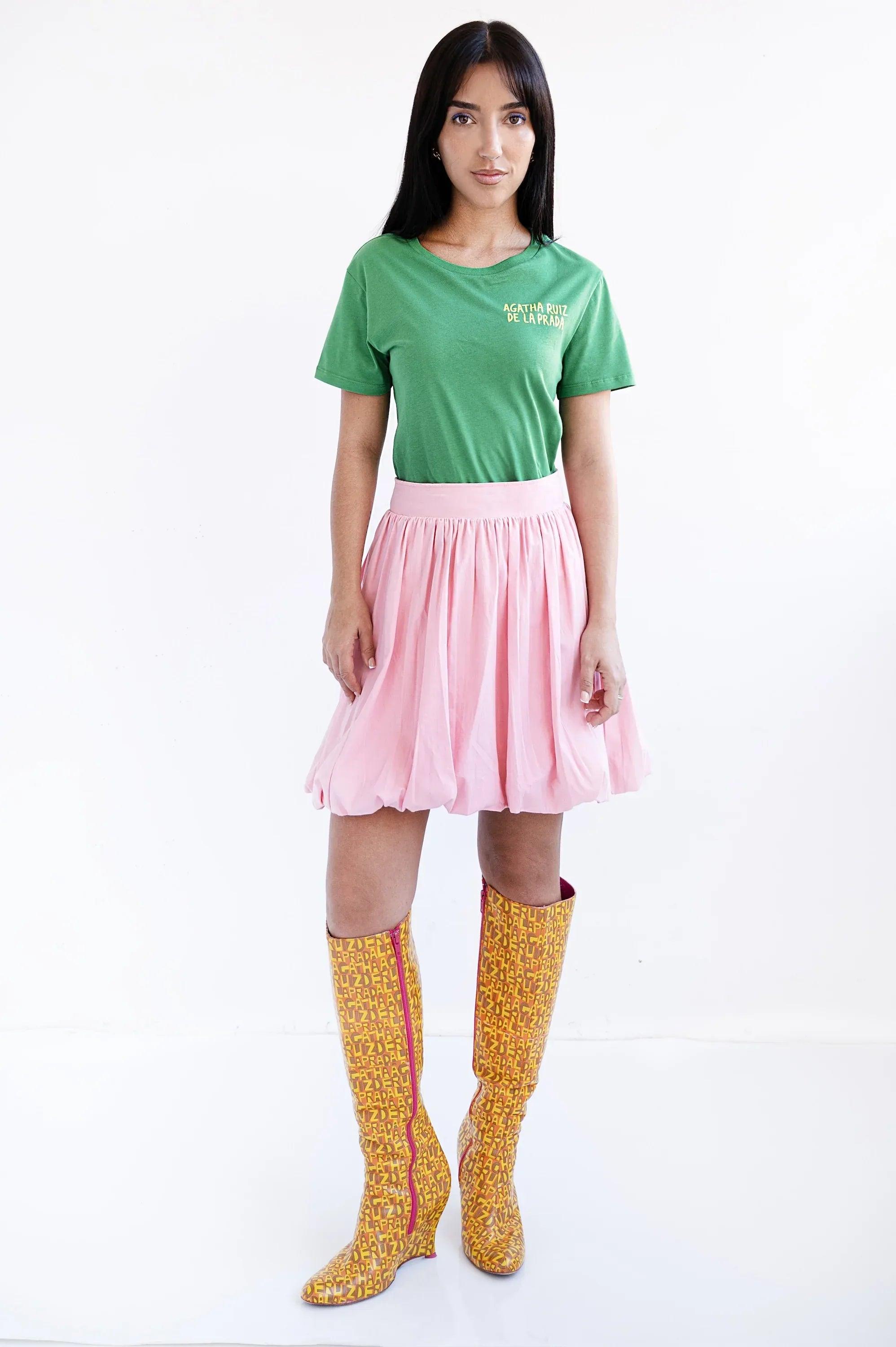 CAMISETA VERDE BASICA FLOR - Agatha Ruiz de la Prada