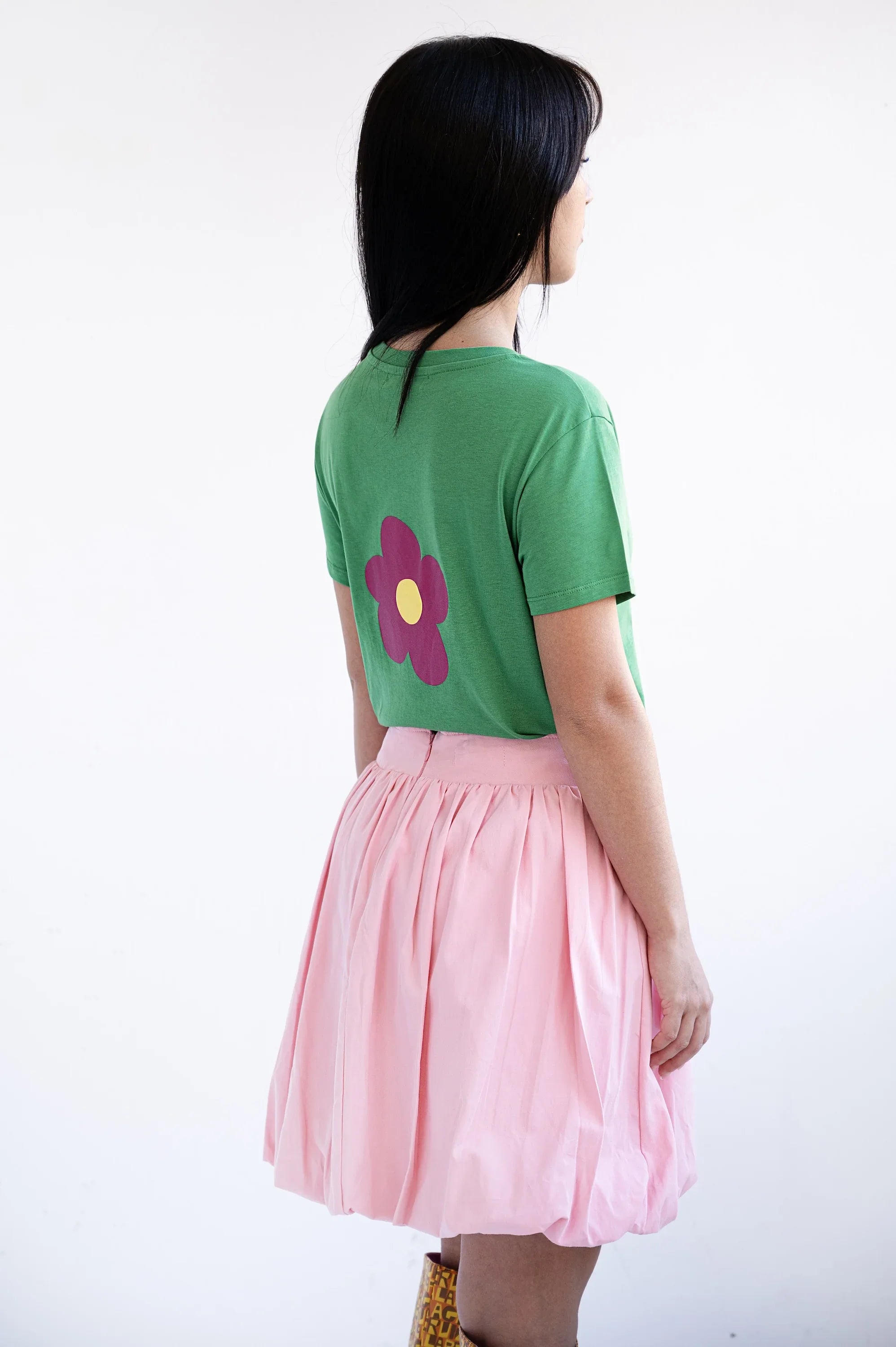 CAMISETA VERDE BASICA FLOR - Agatha Ruiz de la Prada