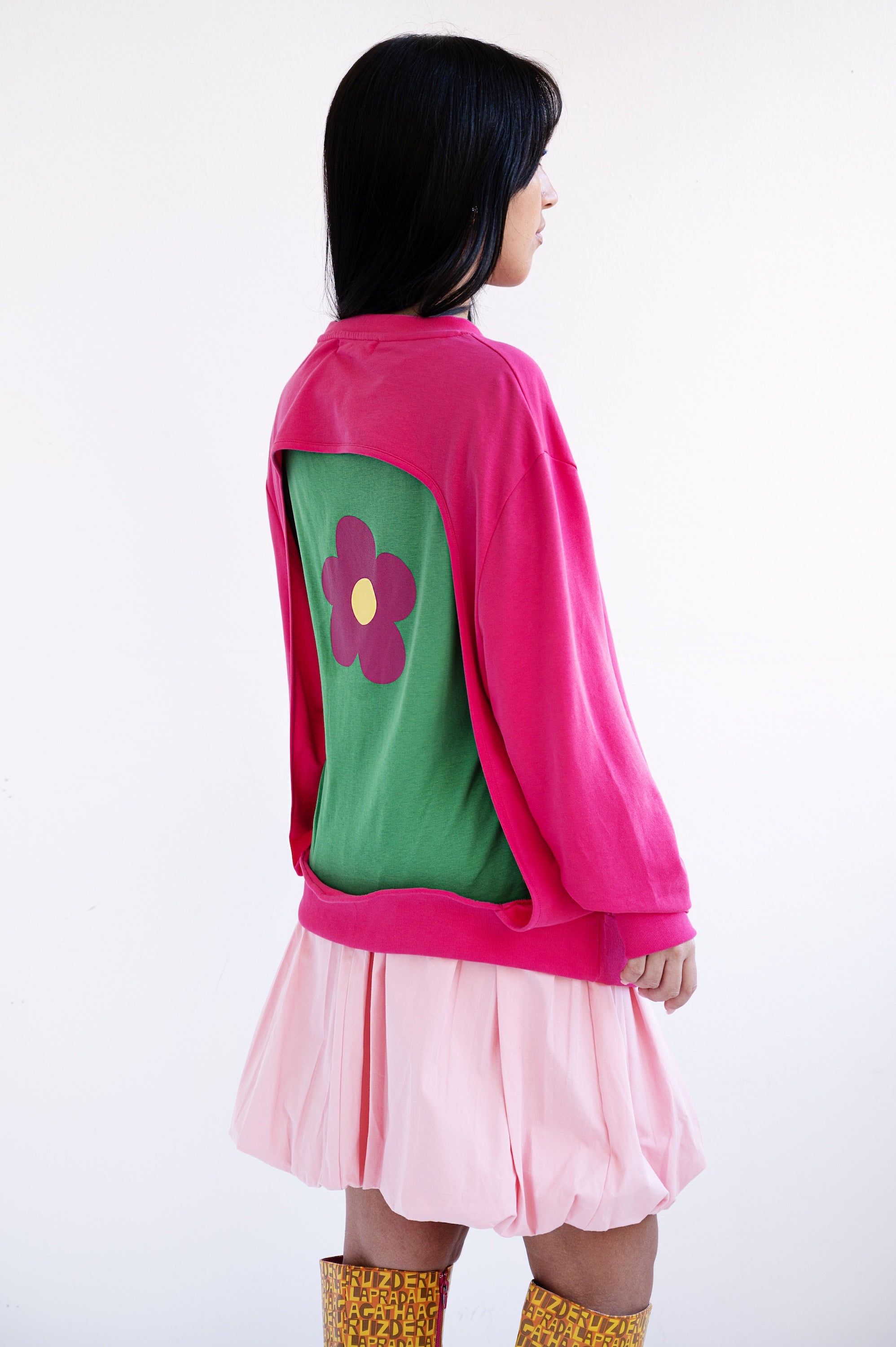 Sweat ARP fuchsia carré ouvert derrière