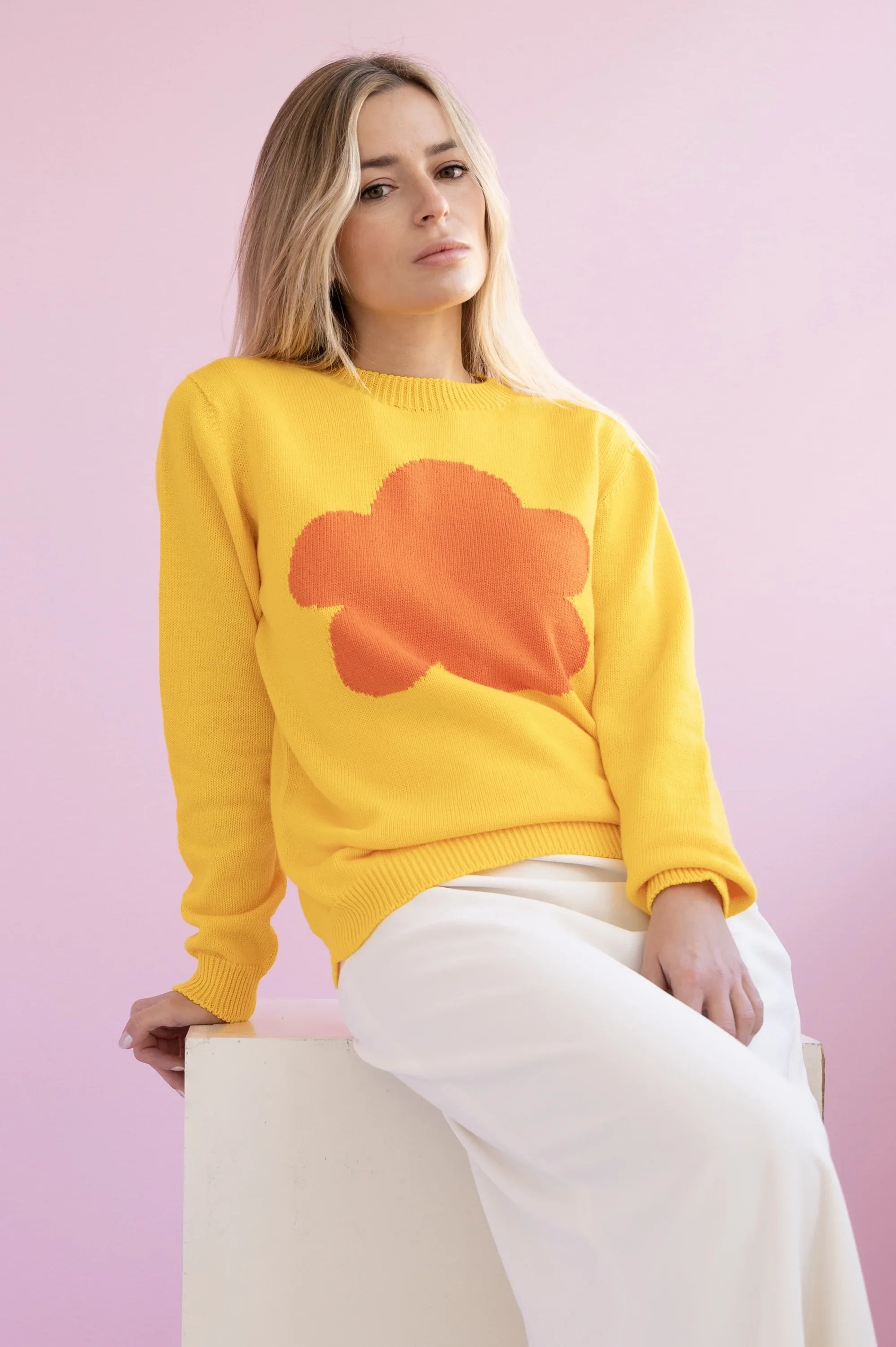 JERSEY ALGODON MUJER AMARILLO NUBE NARANJA - Agatha Ruiz de la Prada