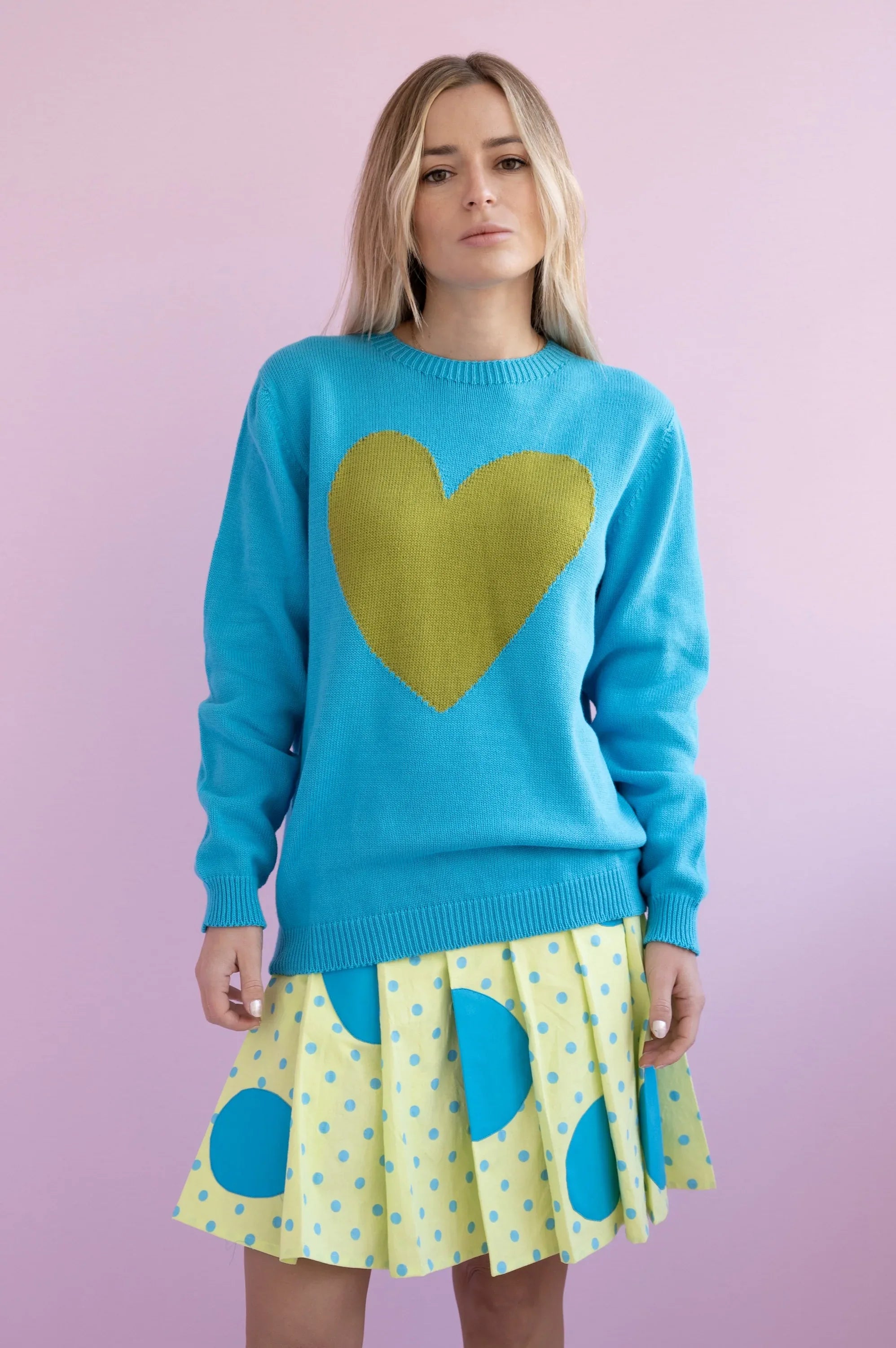 JERSEY ALGODON MUJER TURQUESA CORAZON - Agatha Ruiz de la Prada