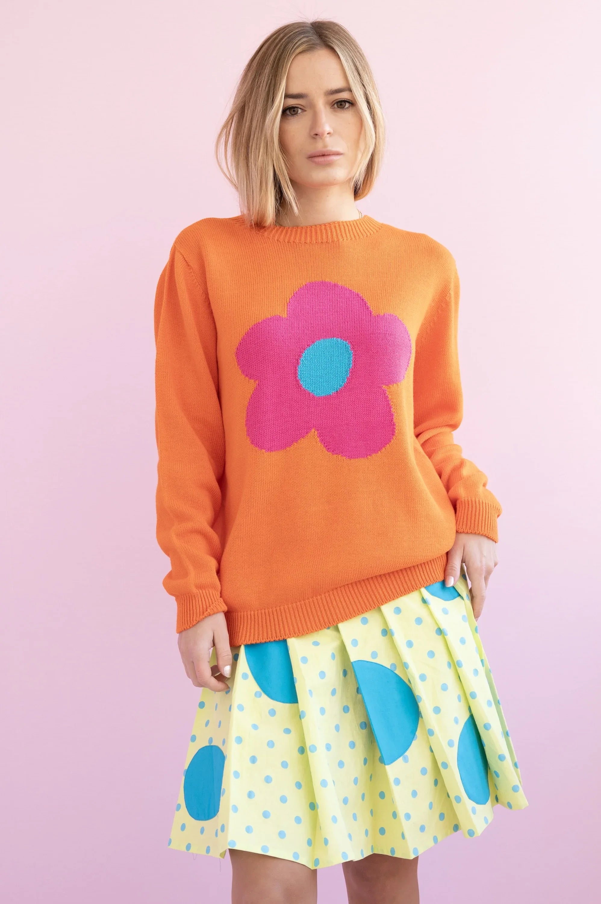 JERSEY ALGODON MUJER NARANJA FLOR - Agatha Ruiz de la Prada