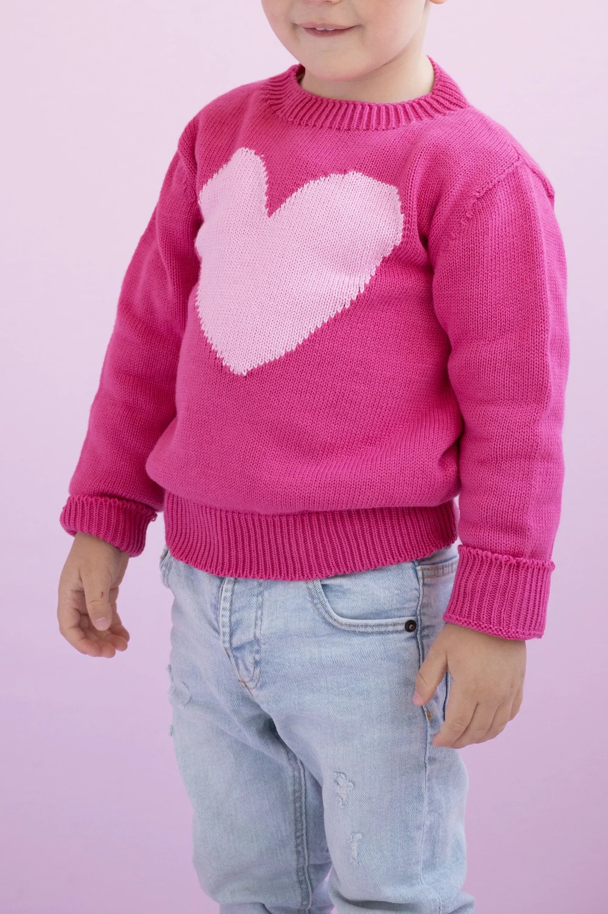 JERSEY FUCSIA ALGODON INFANTIL CORAZON - Agatha Ruiz de la Prada
