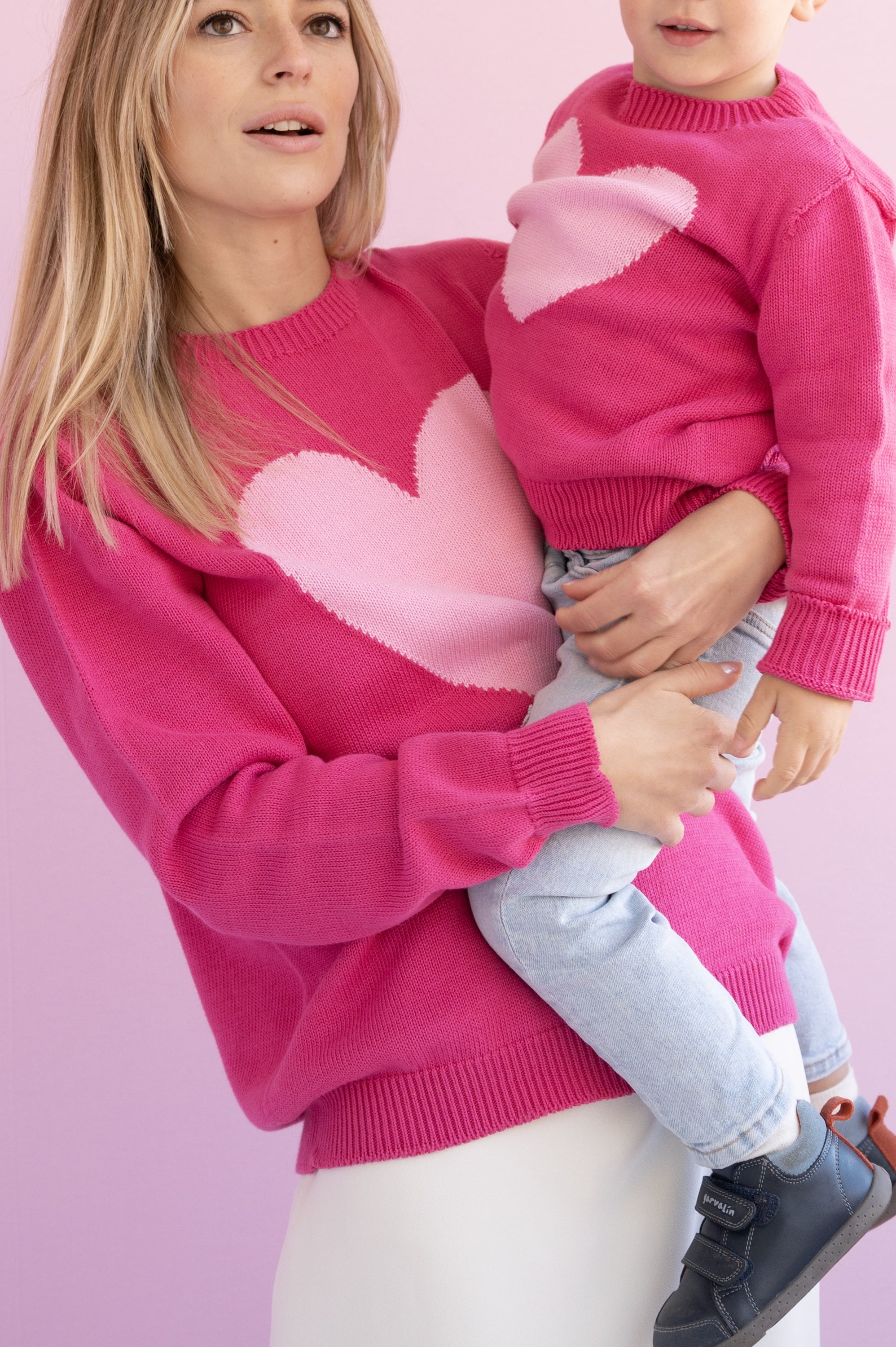JERSEY ALGODON MUJER FUCSIA CORAZON