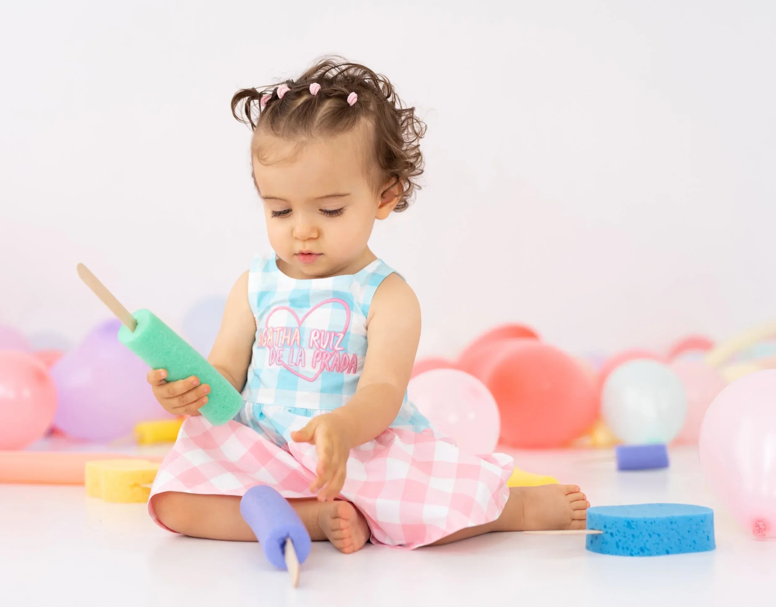 VESTIDO VICHY AZUL/ROSA - Agatha Ruiz de la Prada