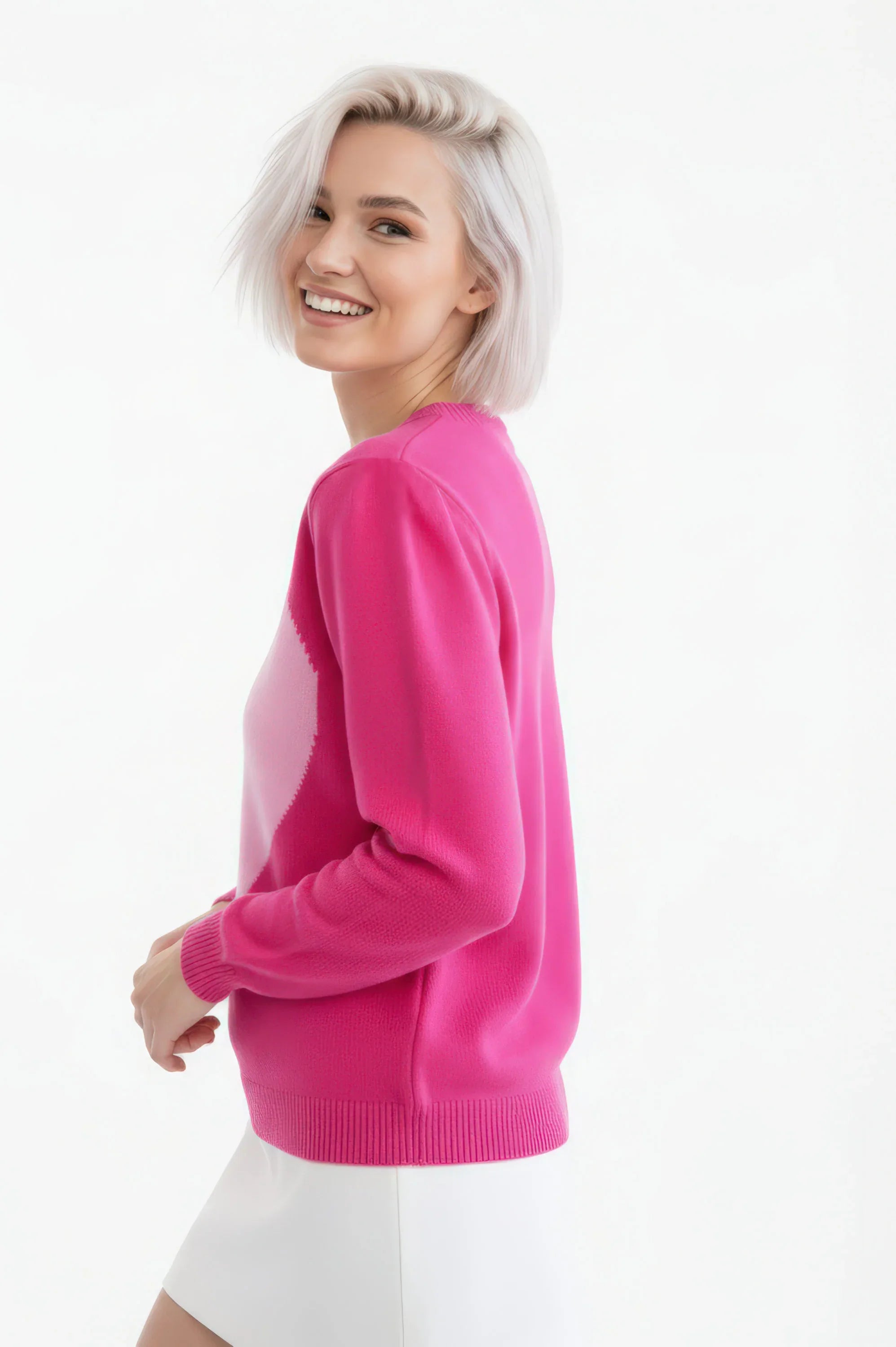 JERSEY ALGODON MUJER FUCSIA CORAZON - Agatha Ruiz de la Prada