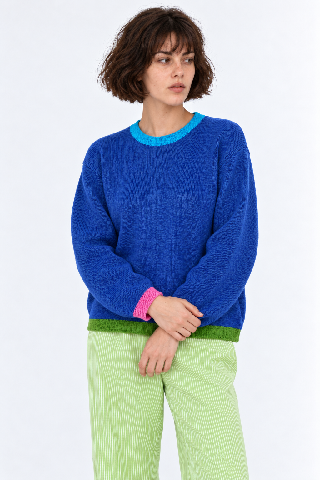 JERSEY AZUL OVERSIZE TRICOLOR