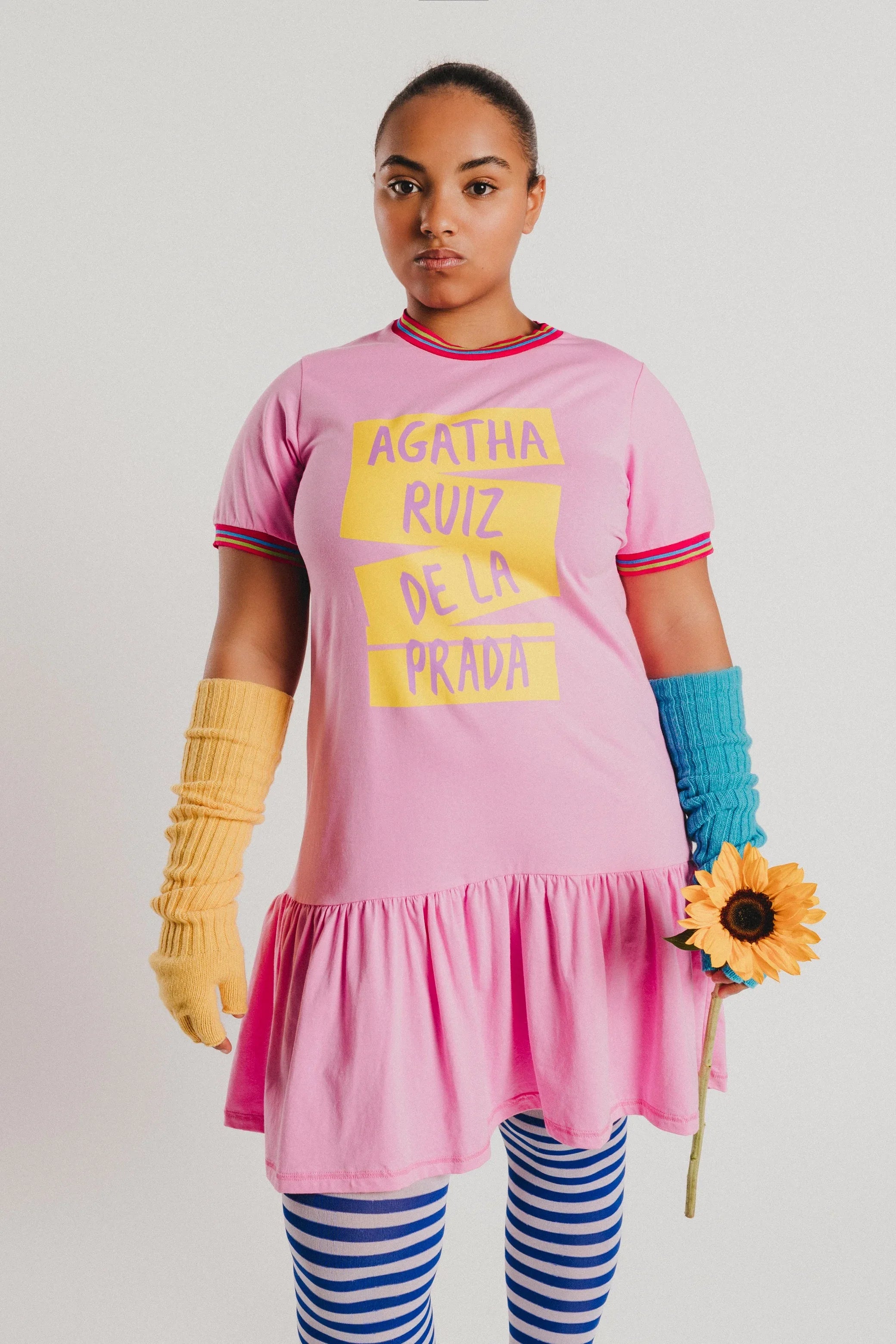 VESTIDO ROSA VOLANTE ARP - Agatha Ruiz de la Prada