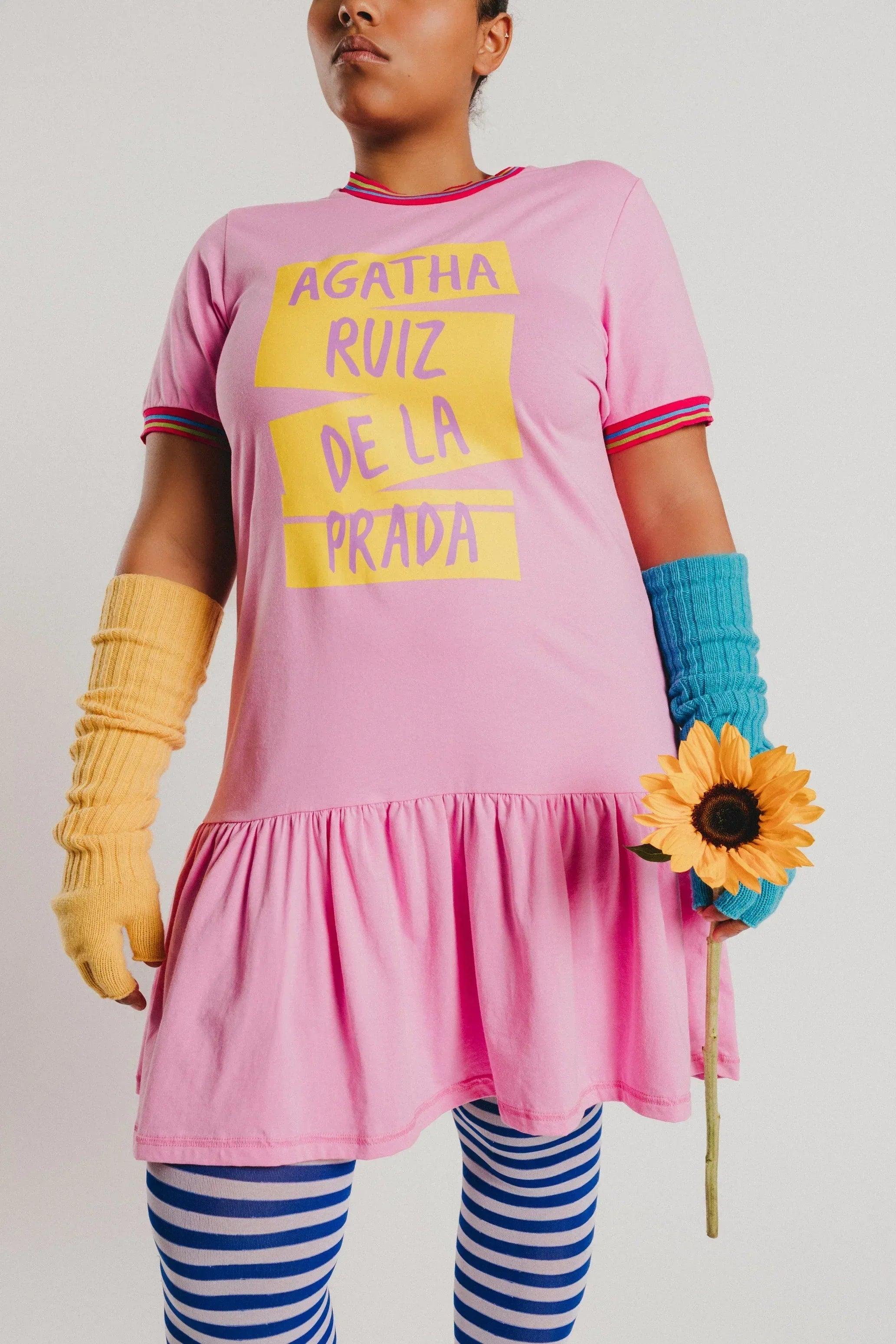 VESTIDO ROSA VOLANTE ARP - Agatha Ruiz de la Prada