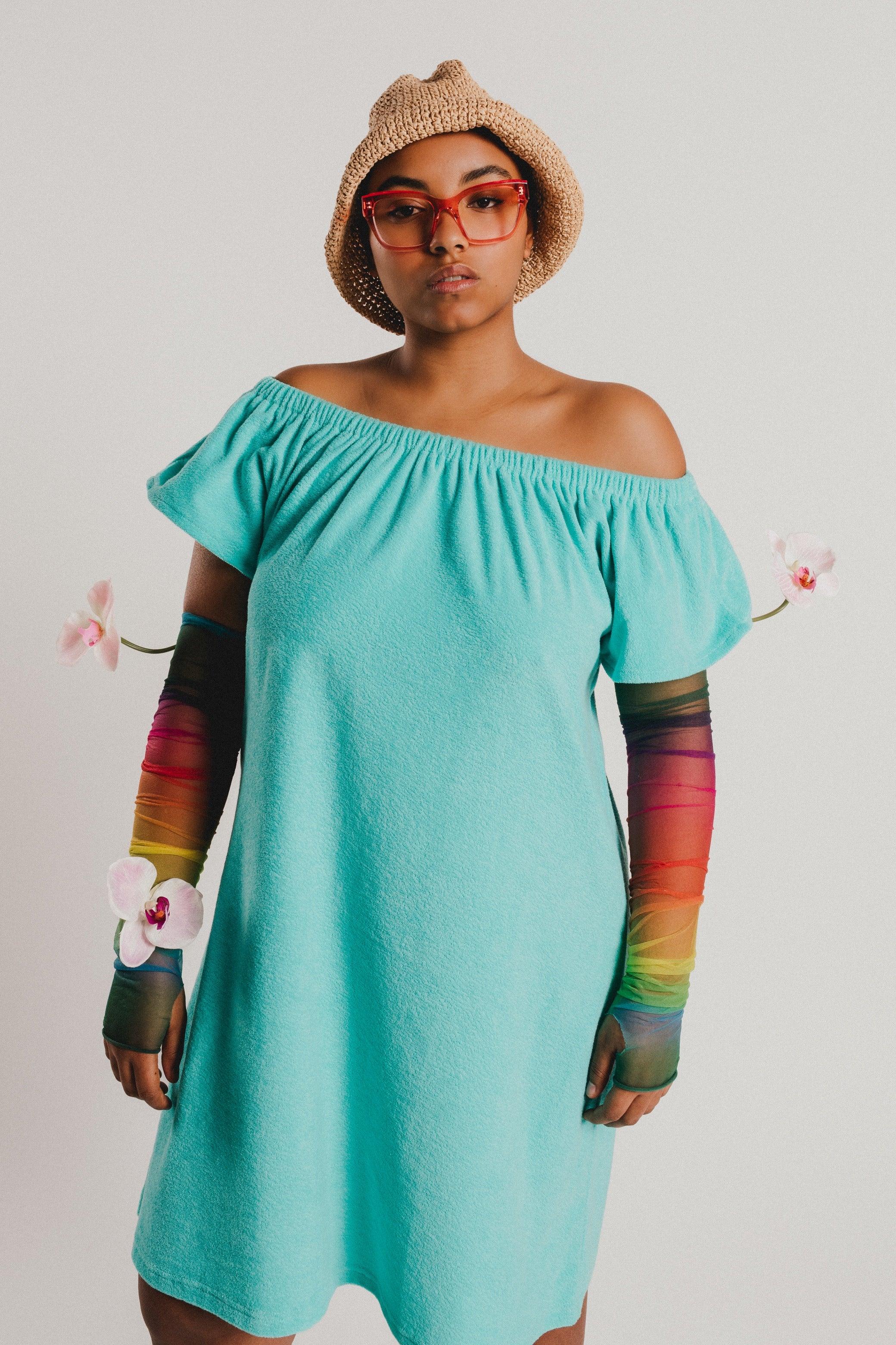 VESTIDO RIZO TURQUESA - Agatha Ruiz de la Prada