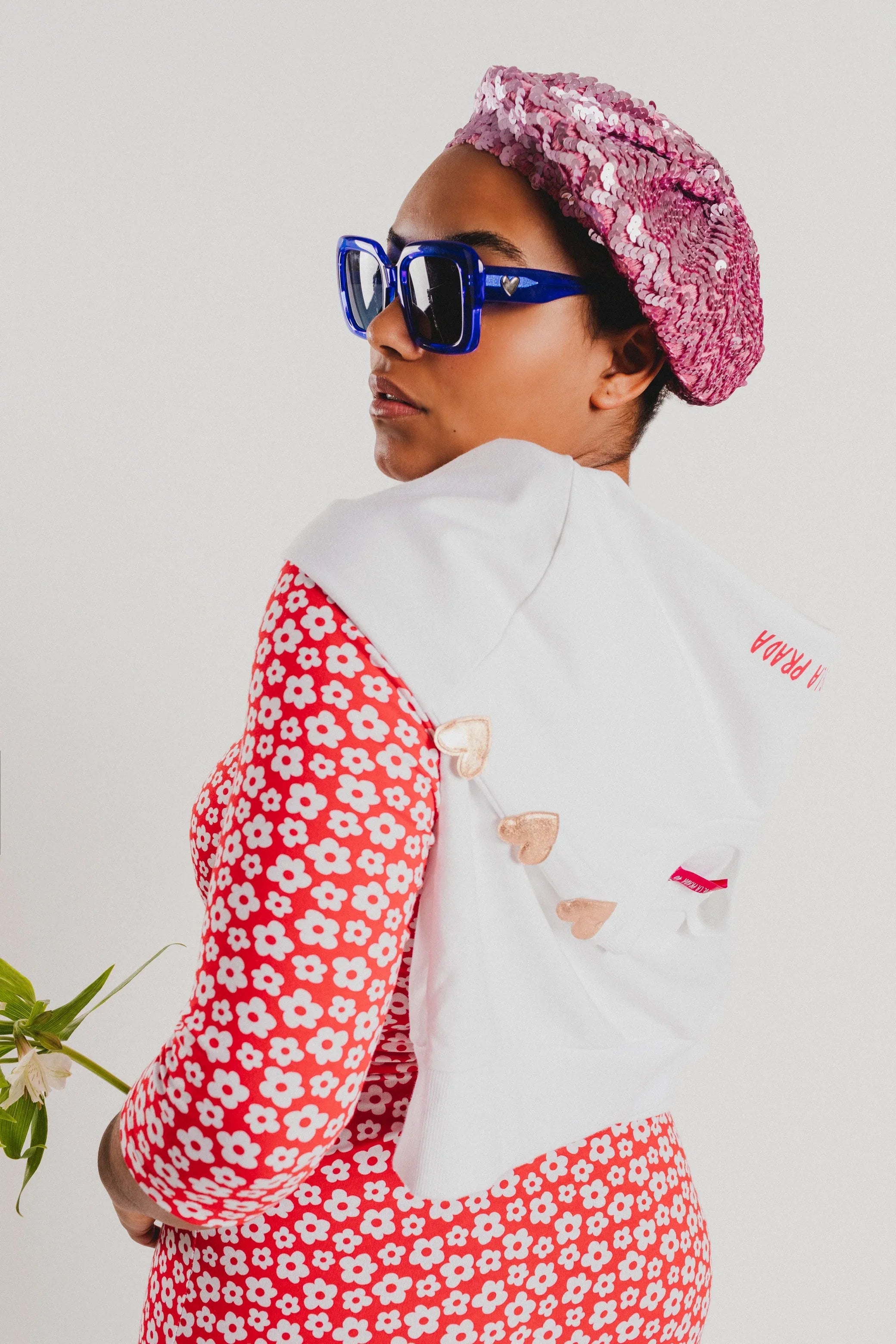 VESTIDO ROJO FLORECITAS BLANCAS - Agatha Ruiz de la Prada