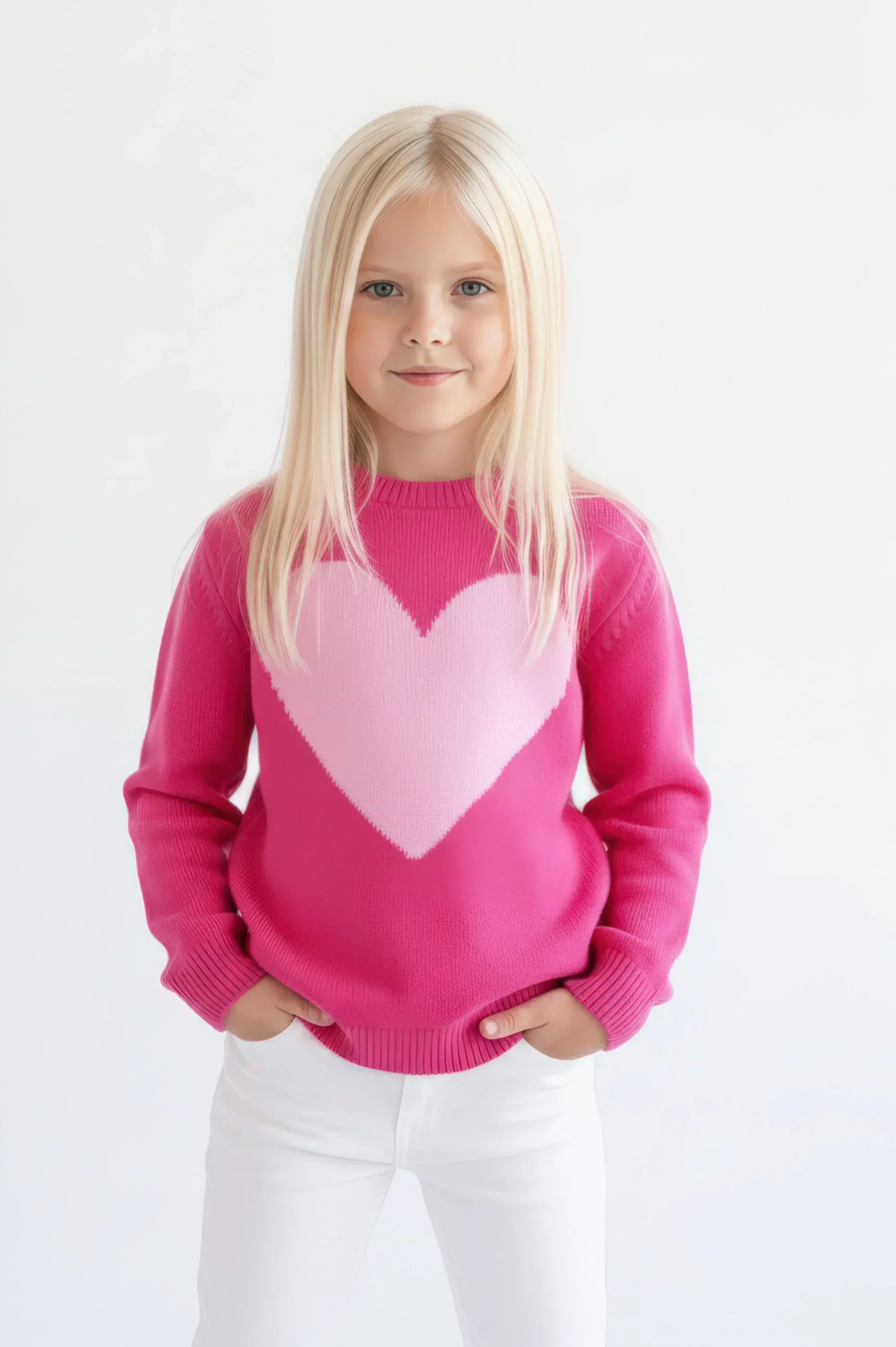 JERSEY FUCSIA ALGODON INFANTIL CORAZON - Agatha Ruiz de la Prada