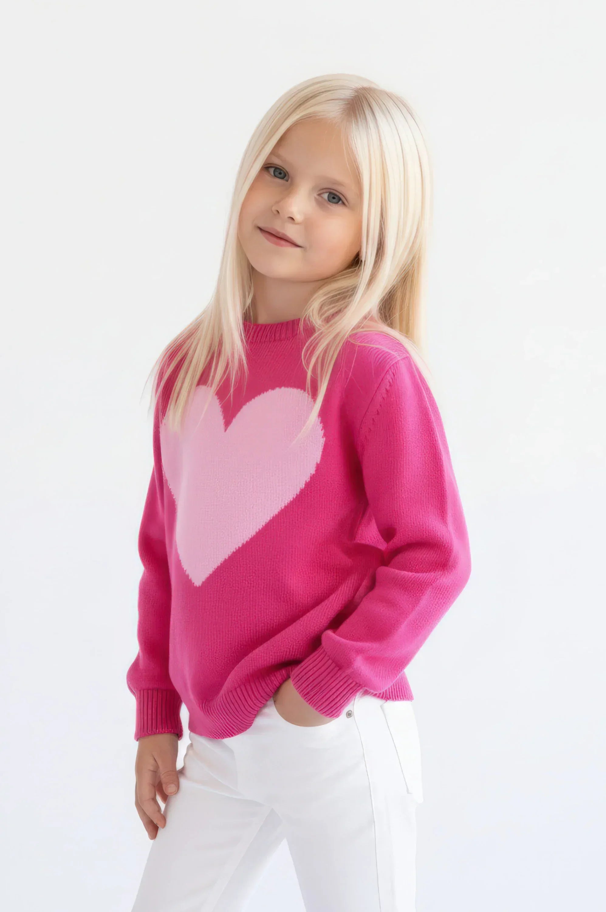 JERSEY FUCSIA ALGODON INFANTIL CORAZON - Agatha Ruiz de la Prada