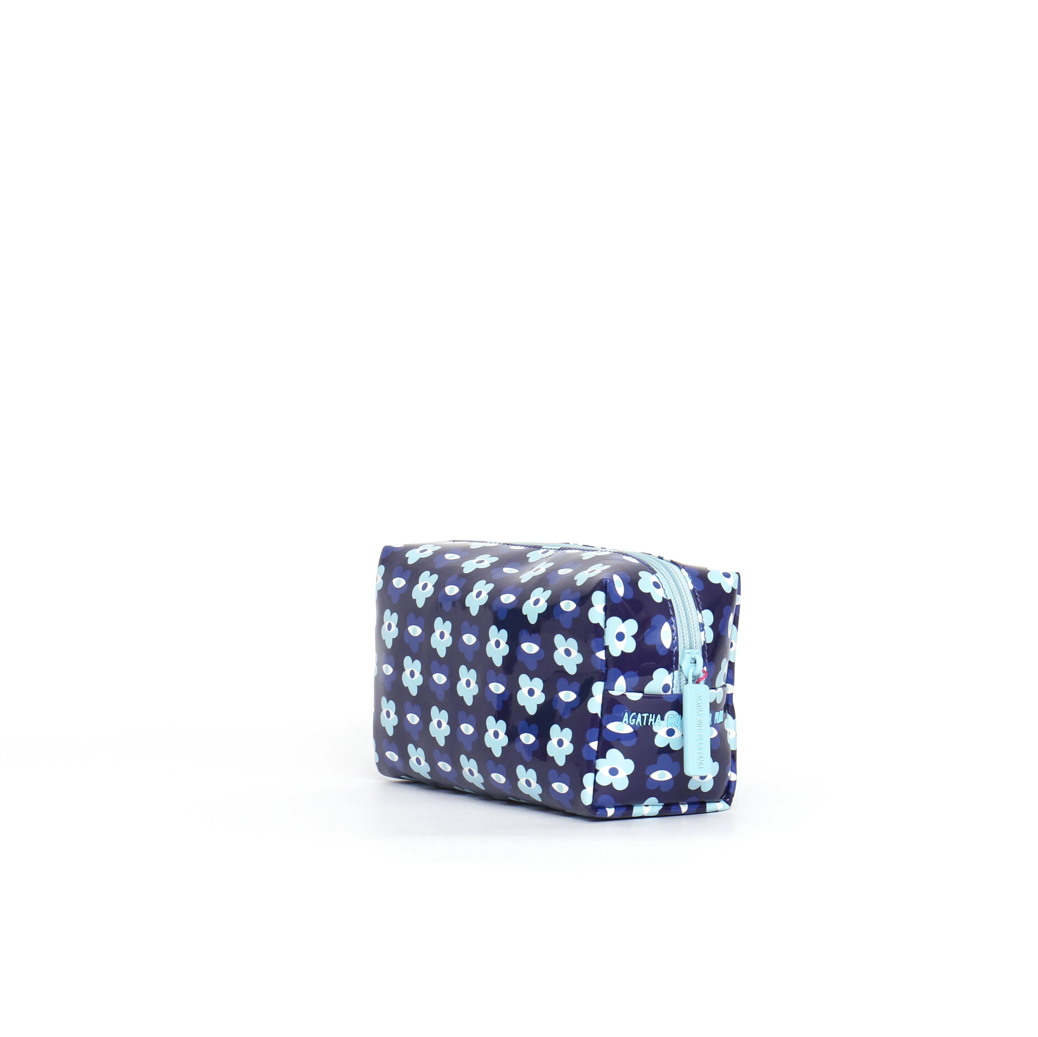 SMALL BLUE PRINTED TOILETRY BAG