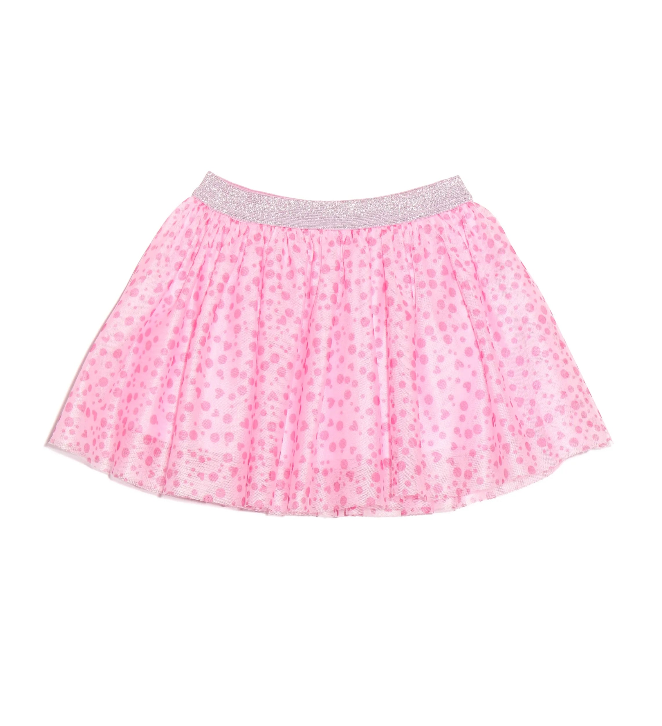 Jupe rose pois et cœurs