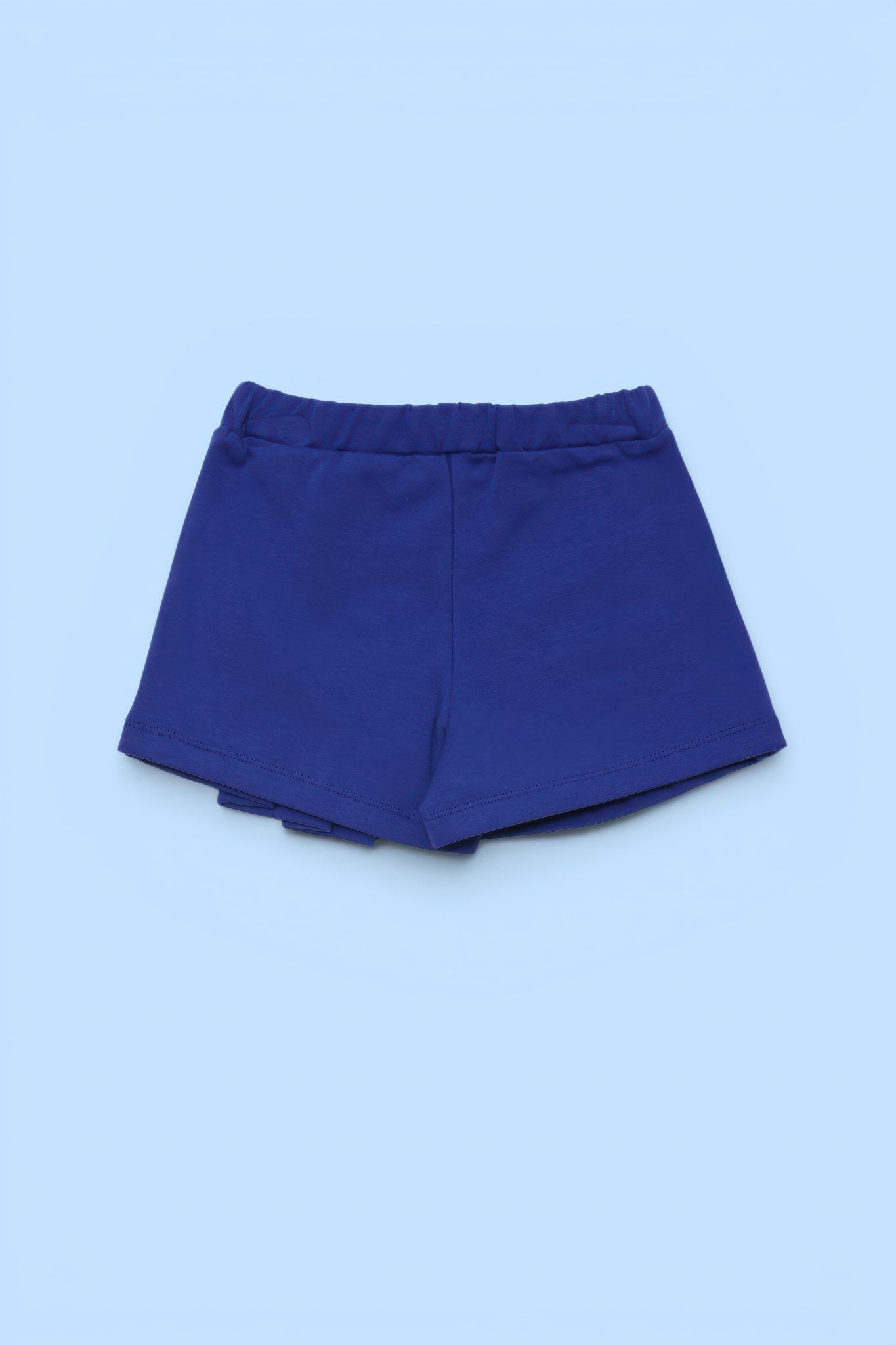 FALDA AZUL CORAZON FUCSIA