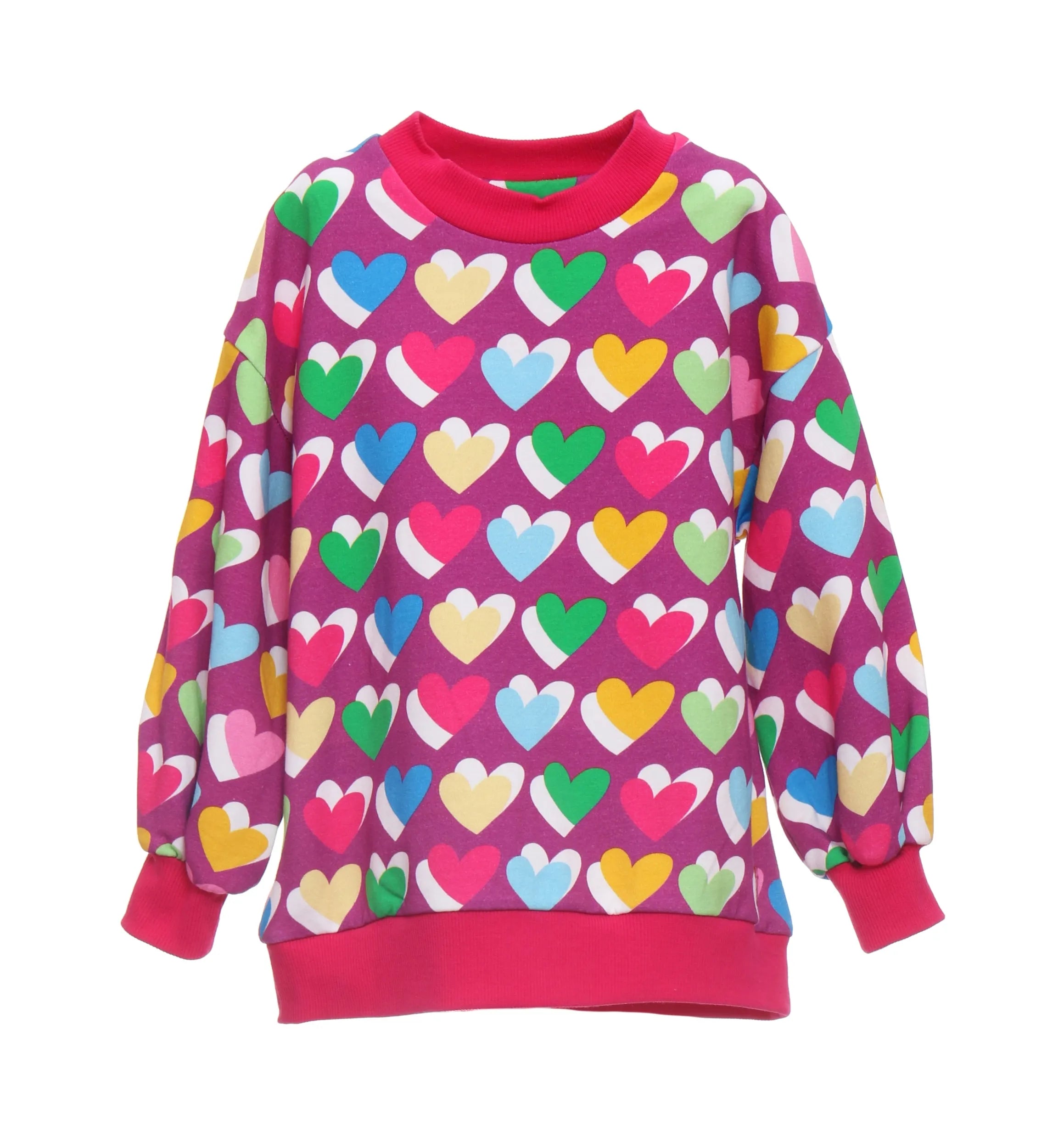 Sweat-shirt cœurs couleurs