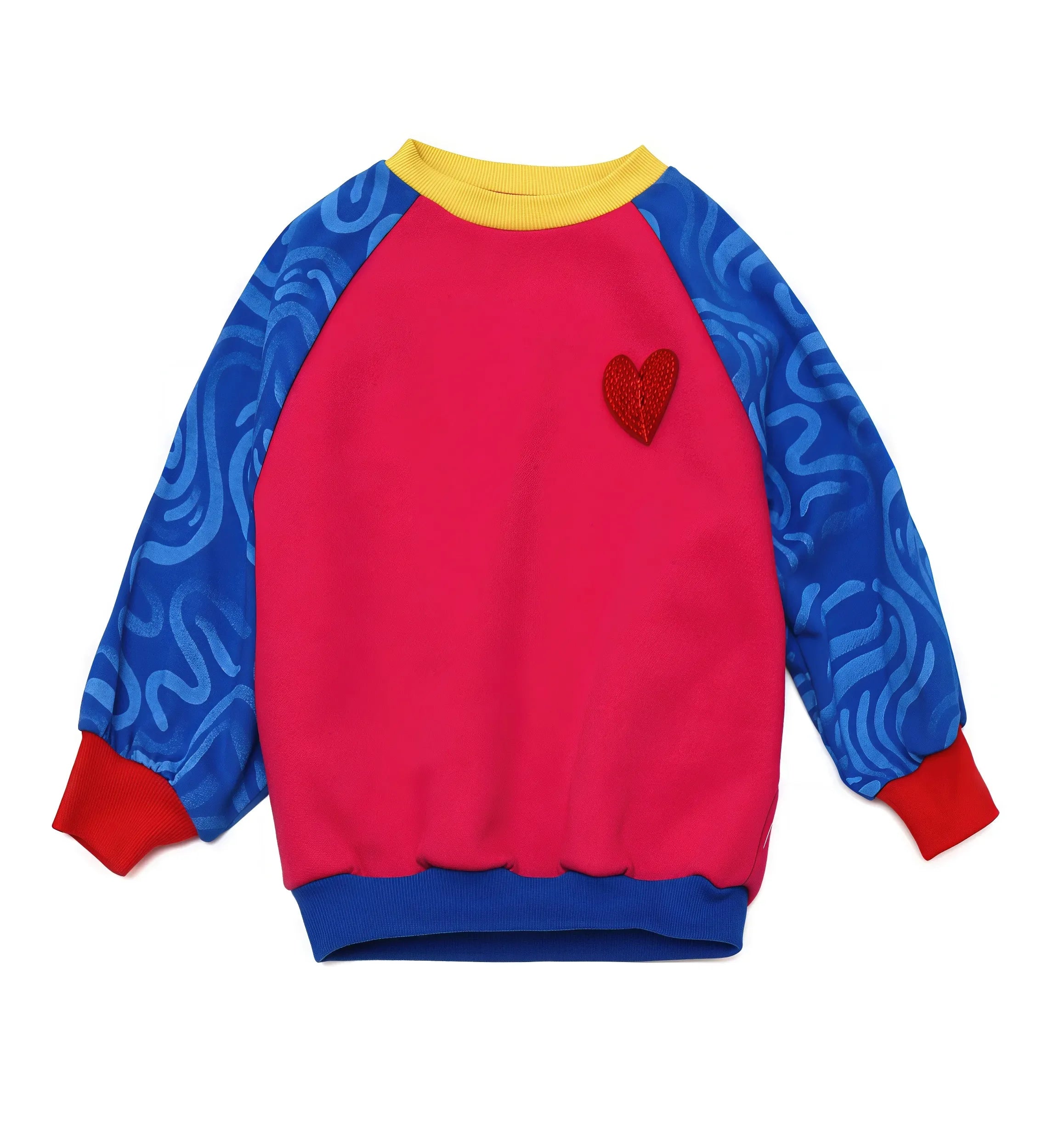 SUDADERA FUCSIA MANGAS AZULES - Agatha Ruiz de la Prada