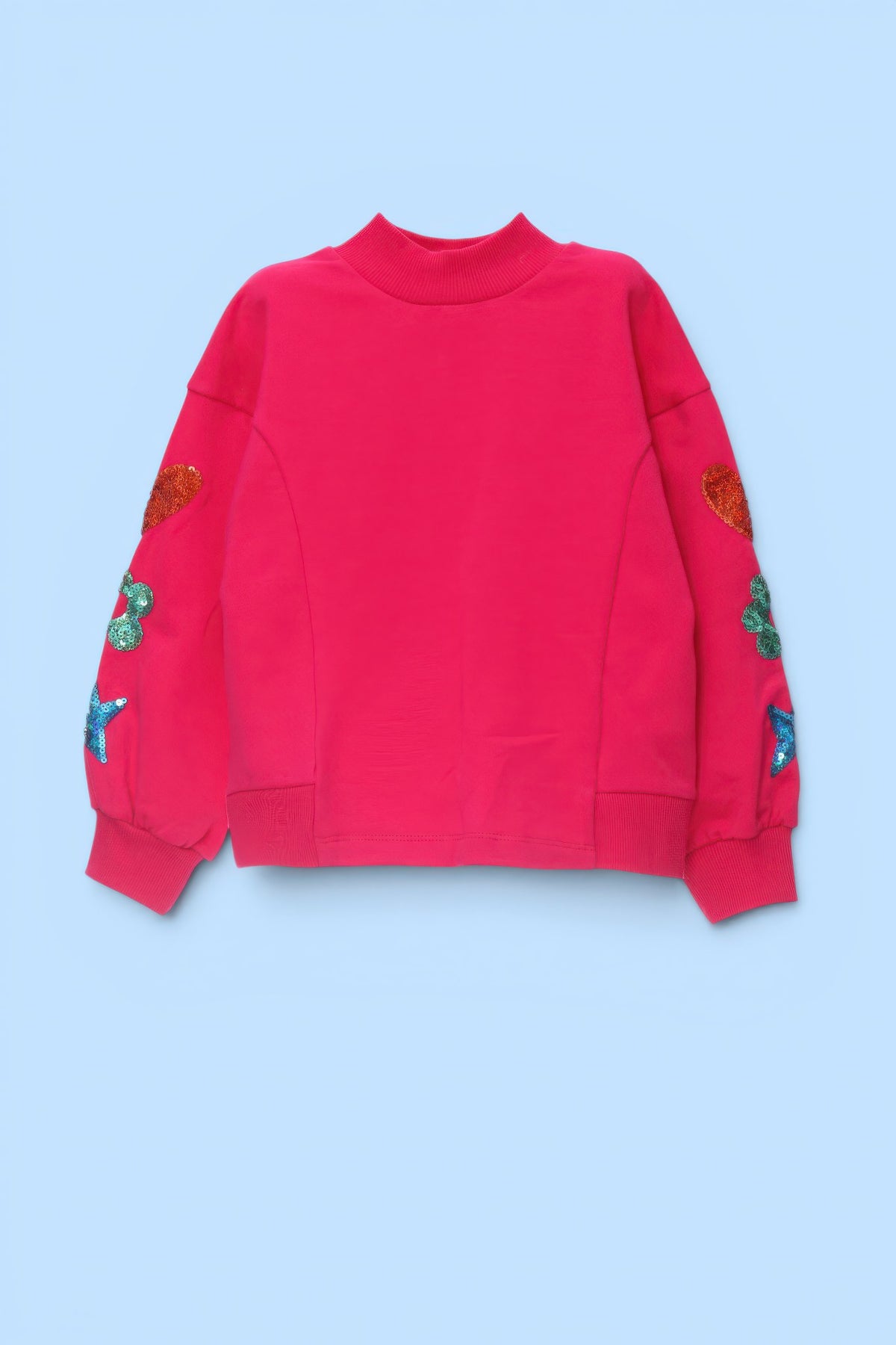 SUDADERA FUCSIA ICONOS MANGAS