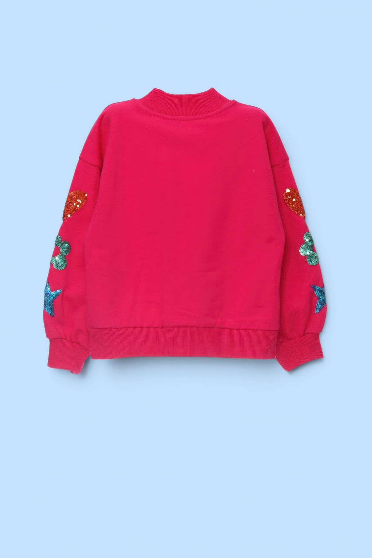 SUDADERA FUCSIA ICONOS MANGAS