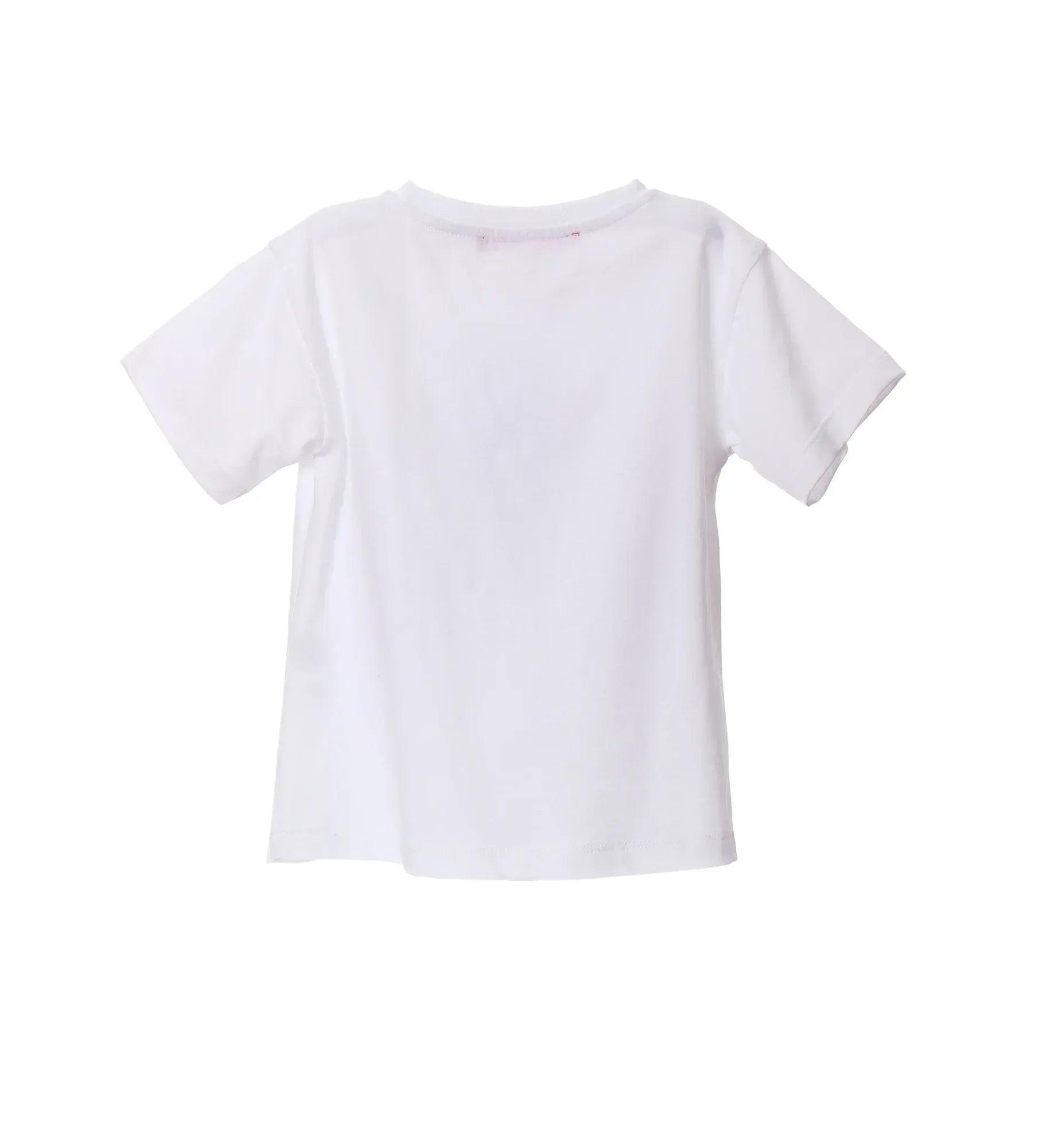 Camiseta de manga corta blanca lisa, sin estampado visible