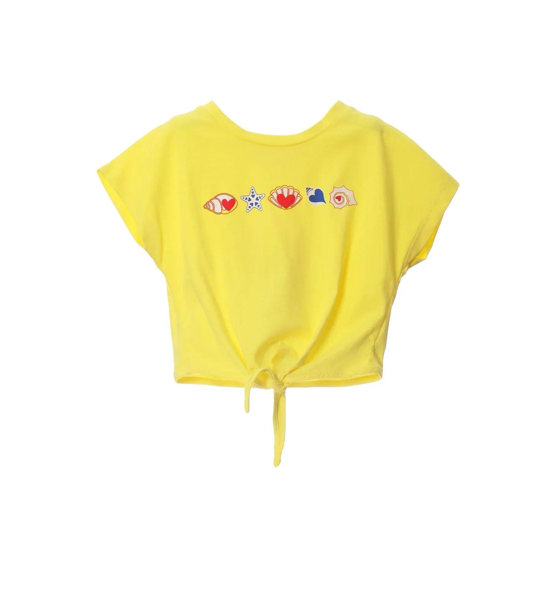 CAMISETA NUDO AMARILLA CONCHAS - Agatha Ruiz de la Prada