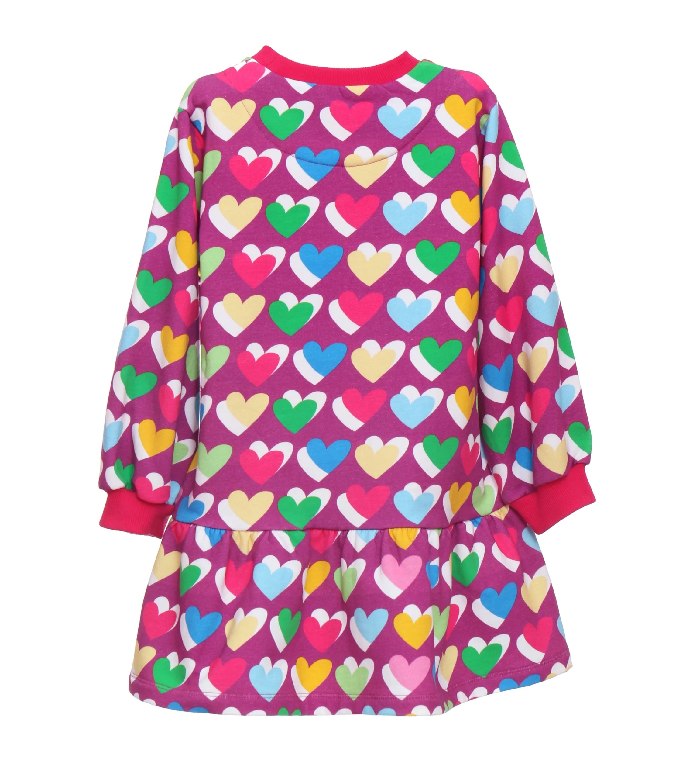 FUCHSIA DRESS WITH HEART PRINT