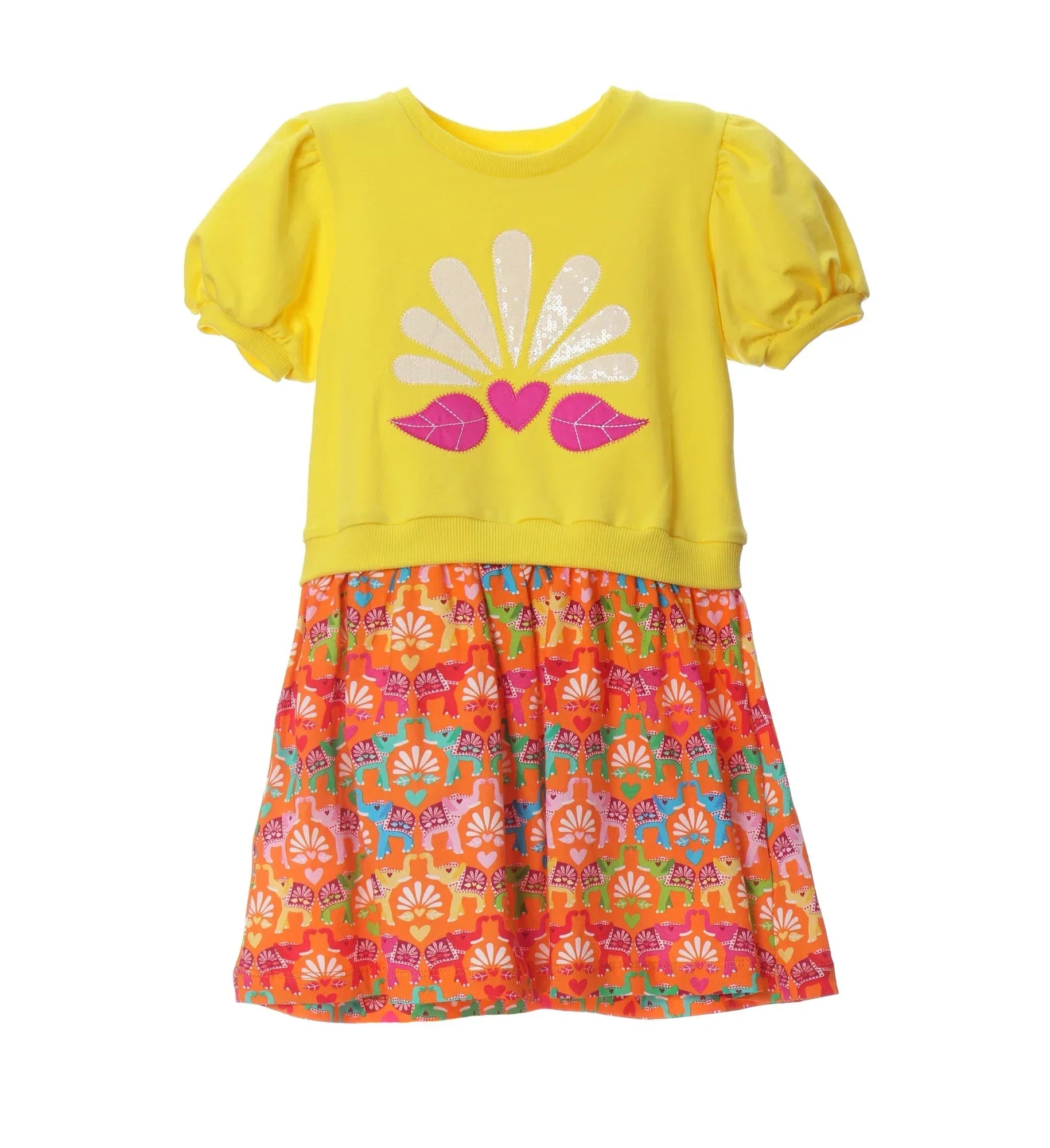 VESTIDO AMARILLO Y FALDA ESTAMPADA - Agatha Ruiz de la Prada