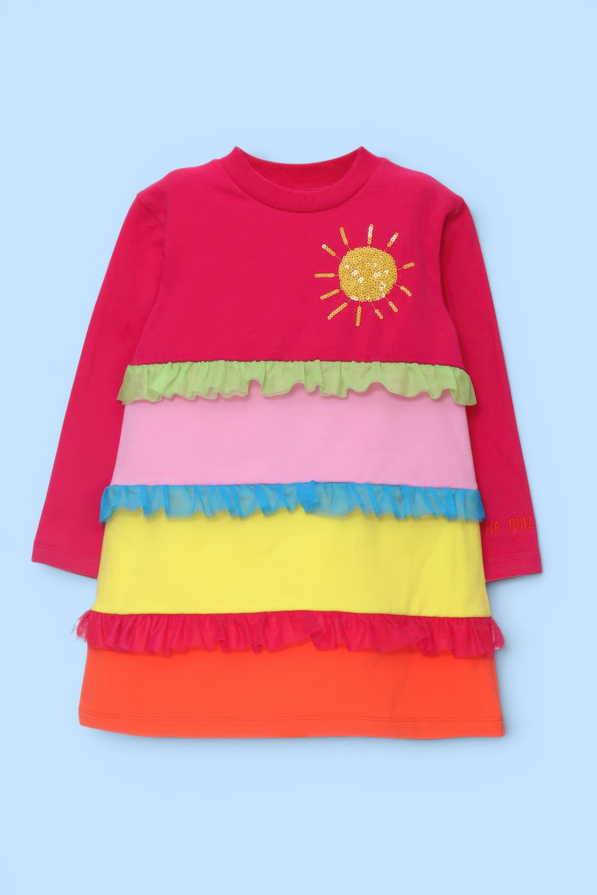 VESTIDO M/L RAYAS COLOR SOL