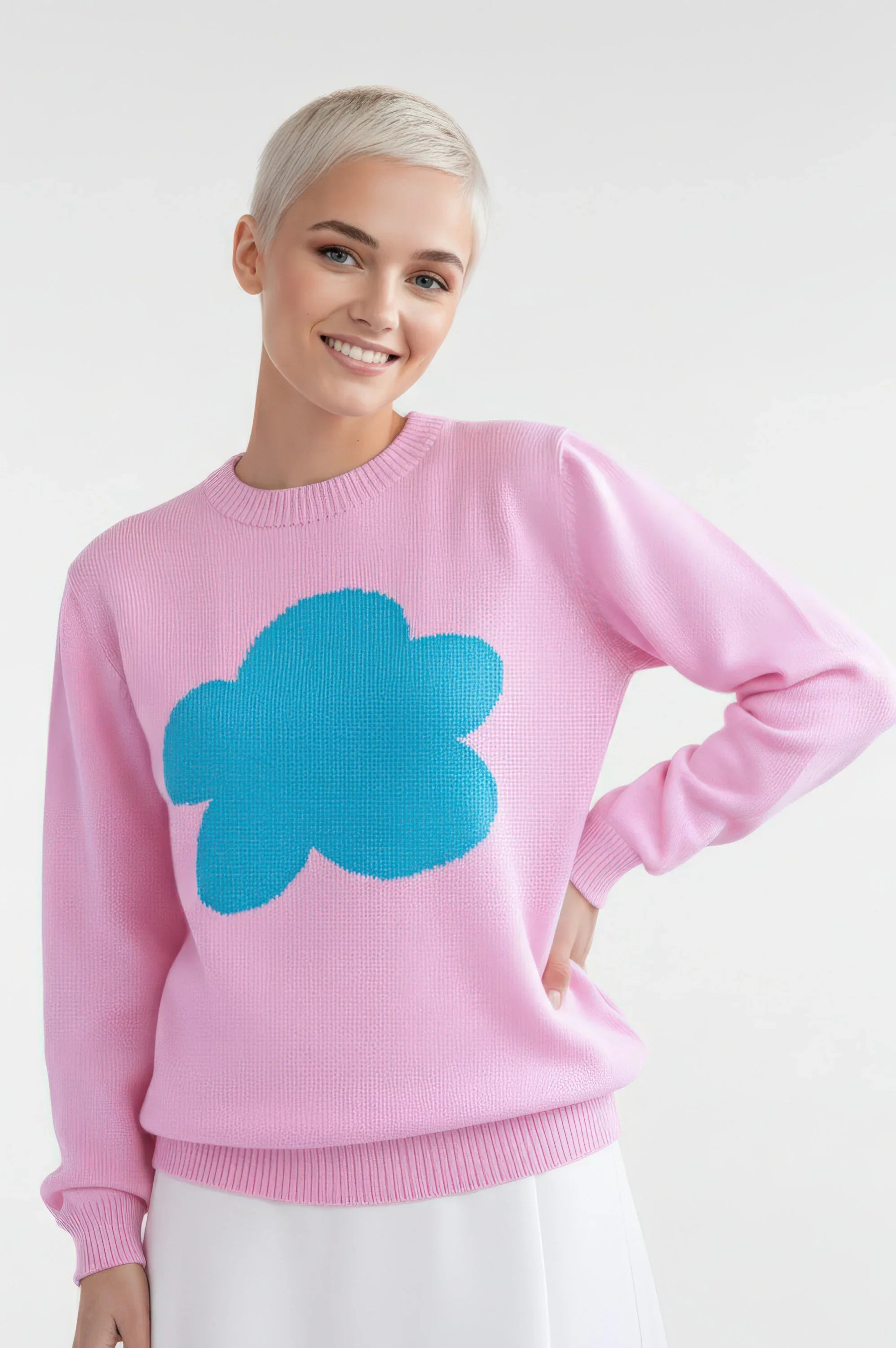 JERSEY ALGODON MUJER ROSA NUBE TURQUESA - Agatha Ruiz de la Prada